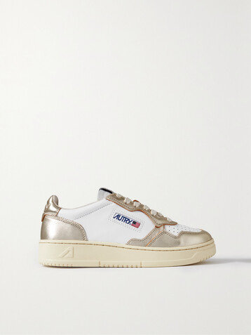 Autry Medalist Low metallic leather sneakers