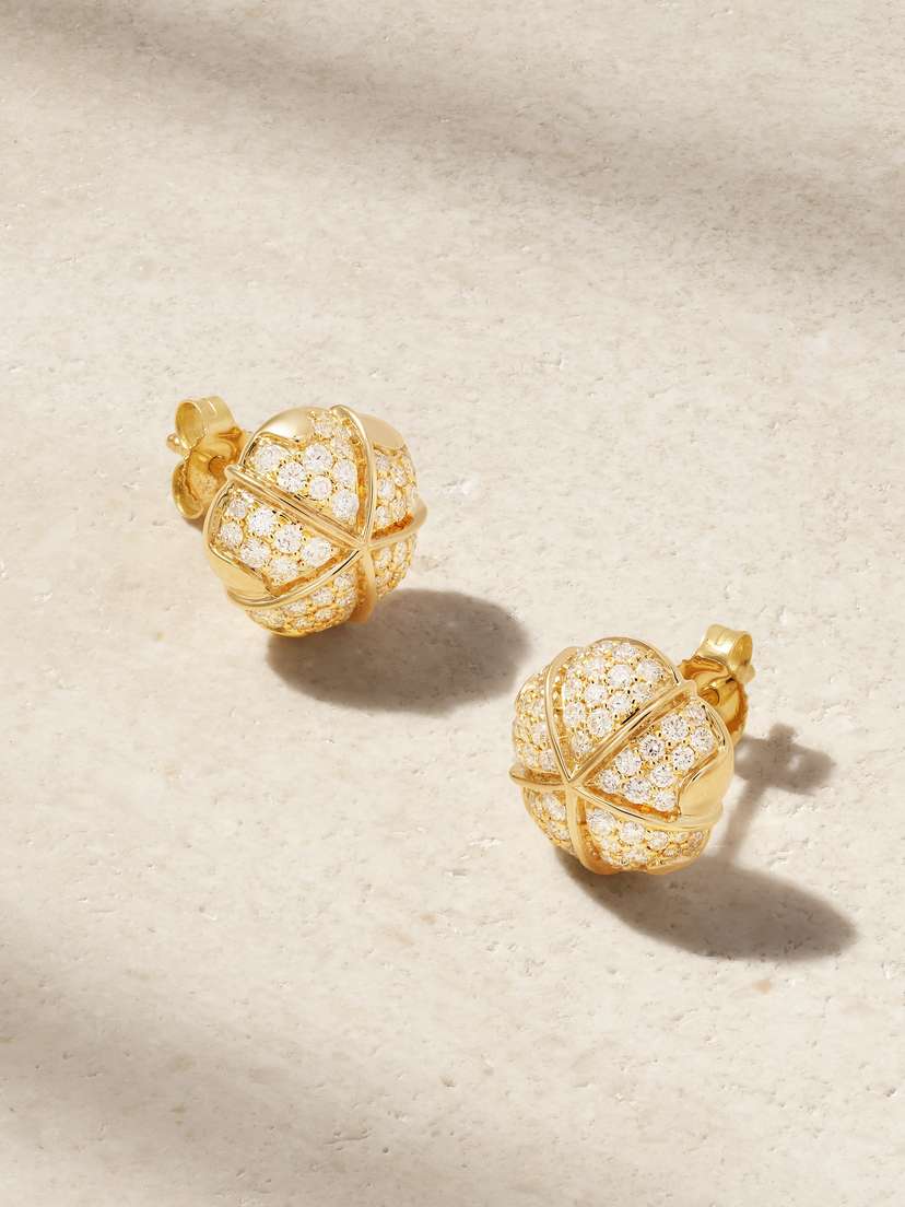 Almasika Terra Nova Large 18-karat Gold Diamond Earrings