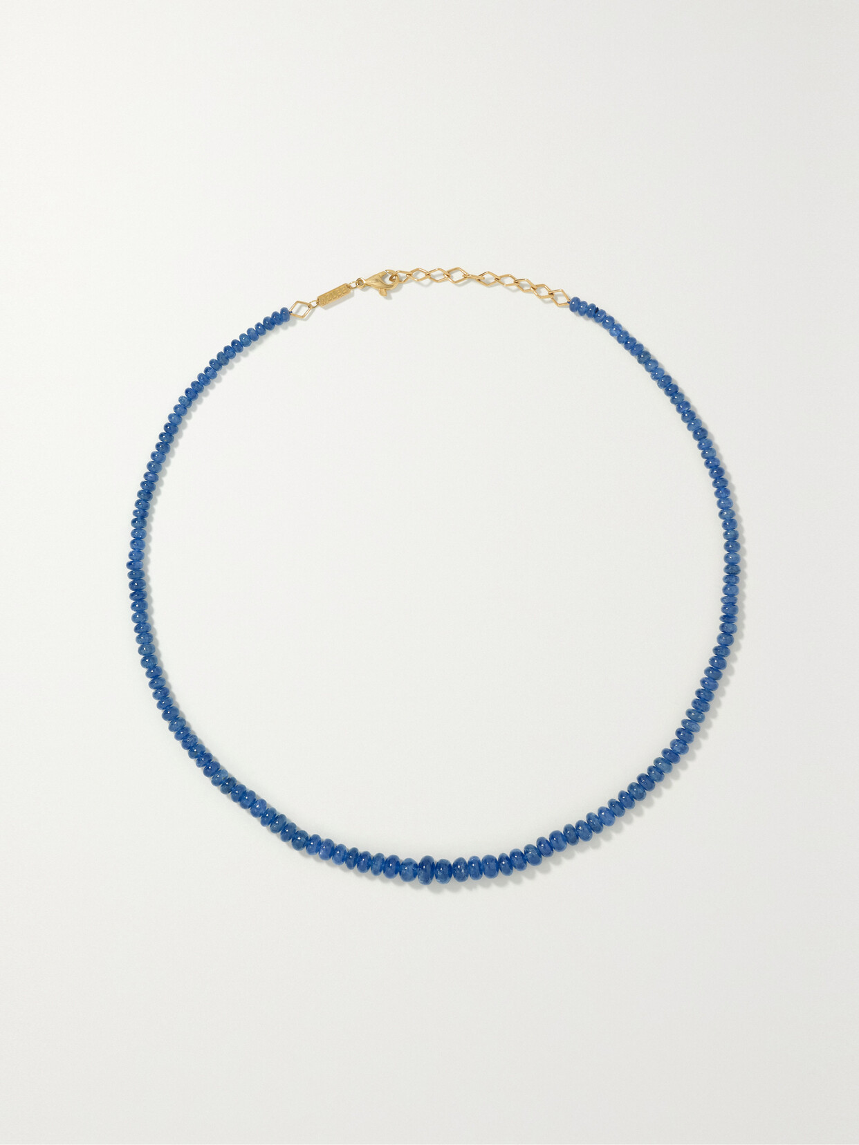 Azlee 18-karat Gold Sapphire Necklace In Blue