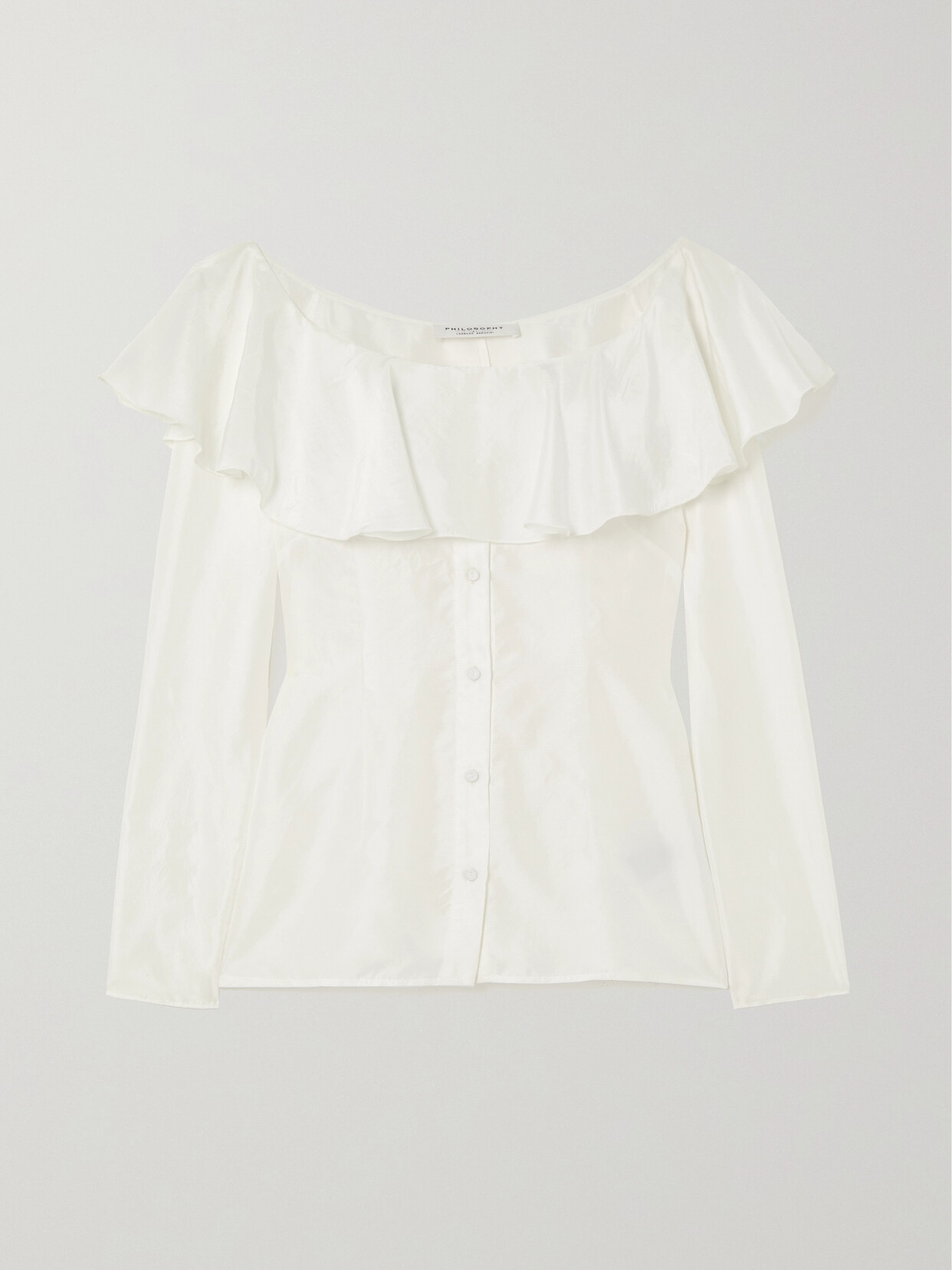 Philosophy di Lorenzo Serafini - Ruffled Silk Blouse - White