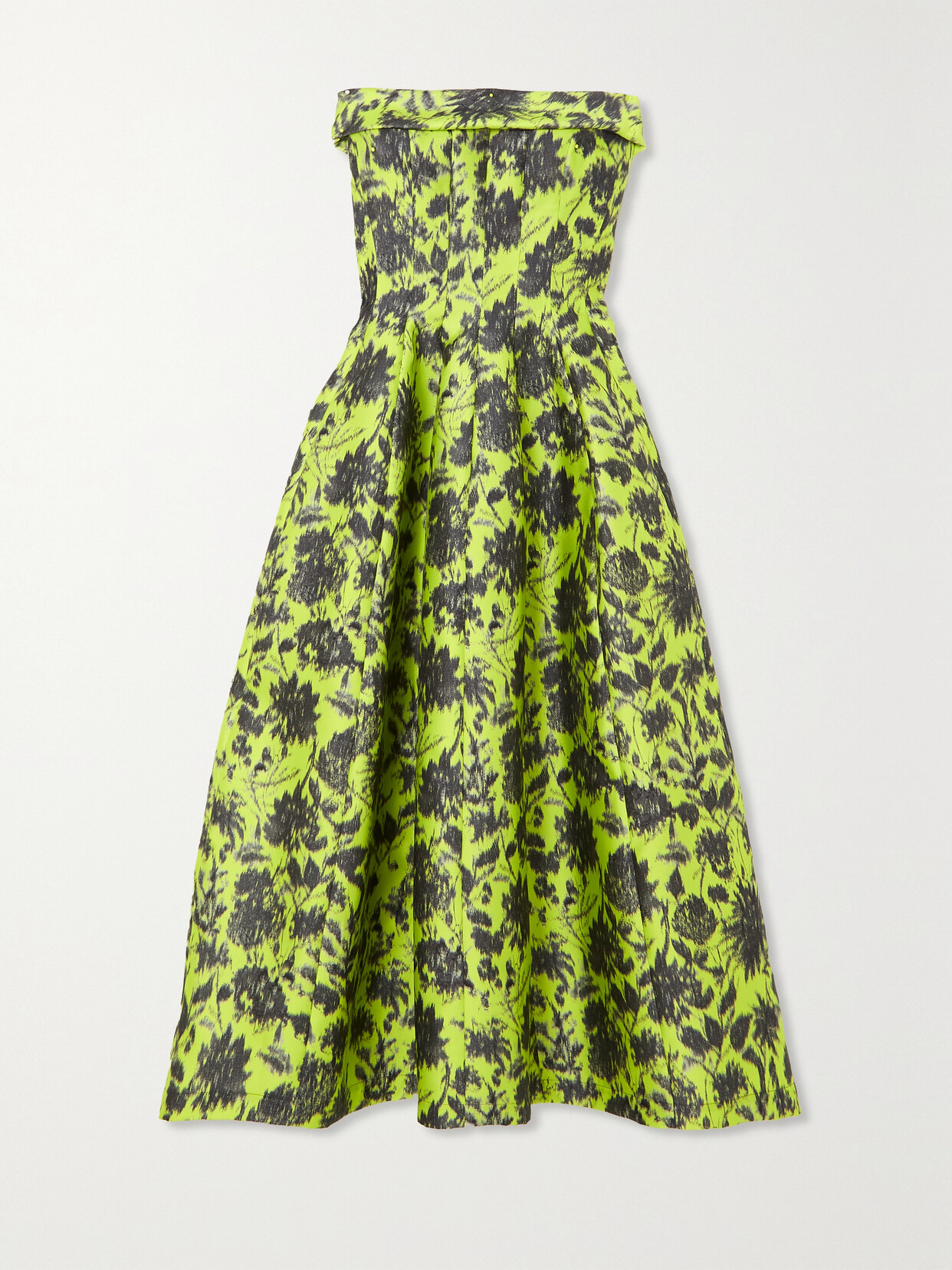 PHILOSOPHY DI LORENZO SERAFINI STRAPLESS FLORAL-JACQUARD MIDI DRESS