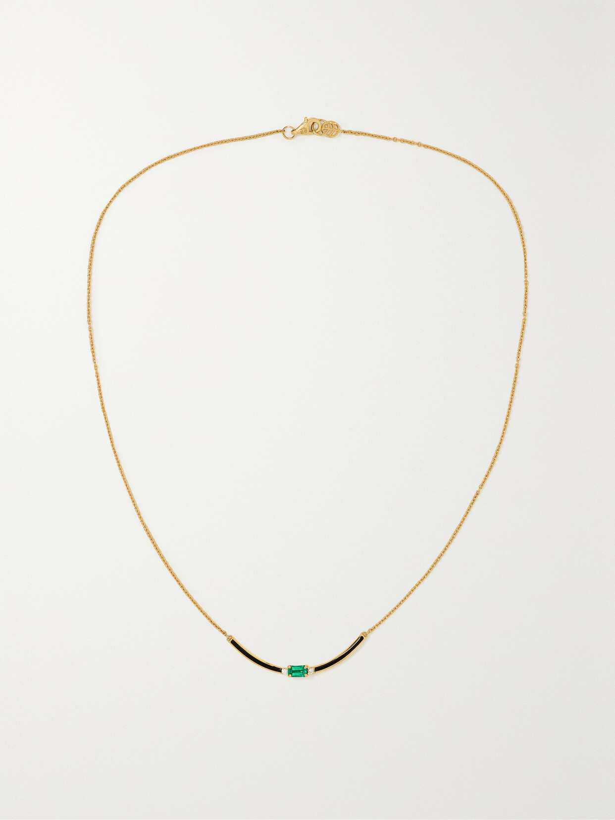 State Property - Parameswara Enchantress 18-karat Gold, Enamel, Emerald And Diamond Necklace - one size