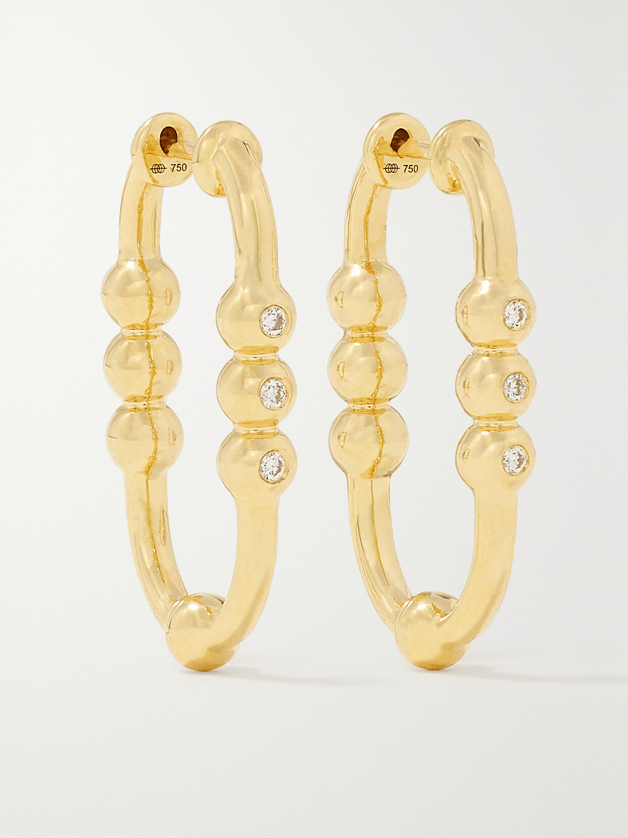 STATE PROPERTY MARKELI 18-KARAT GOLD DIAMOND HOOP EARRINGS