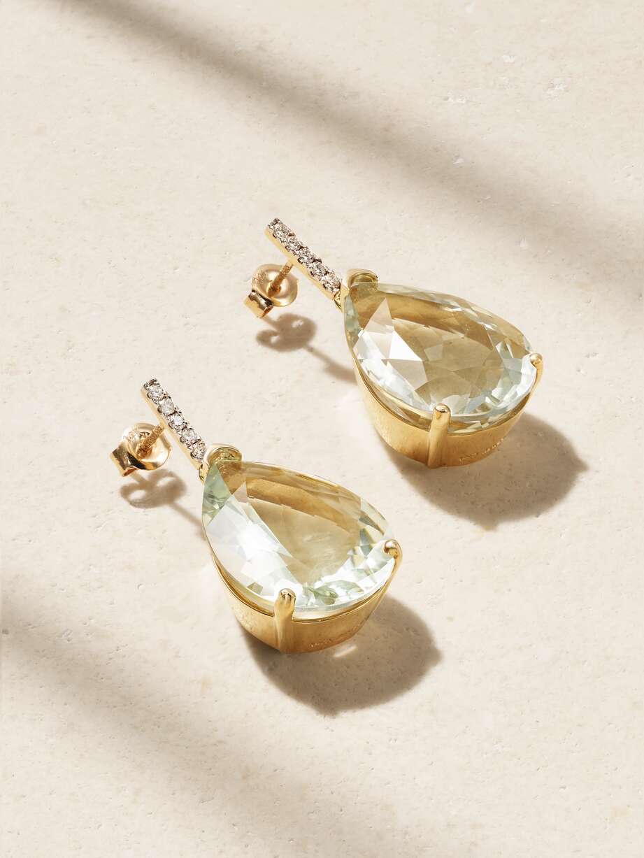net-a-porter.com | 14-karat gold, amethyst and diamond earrings