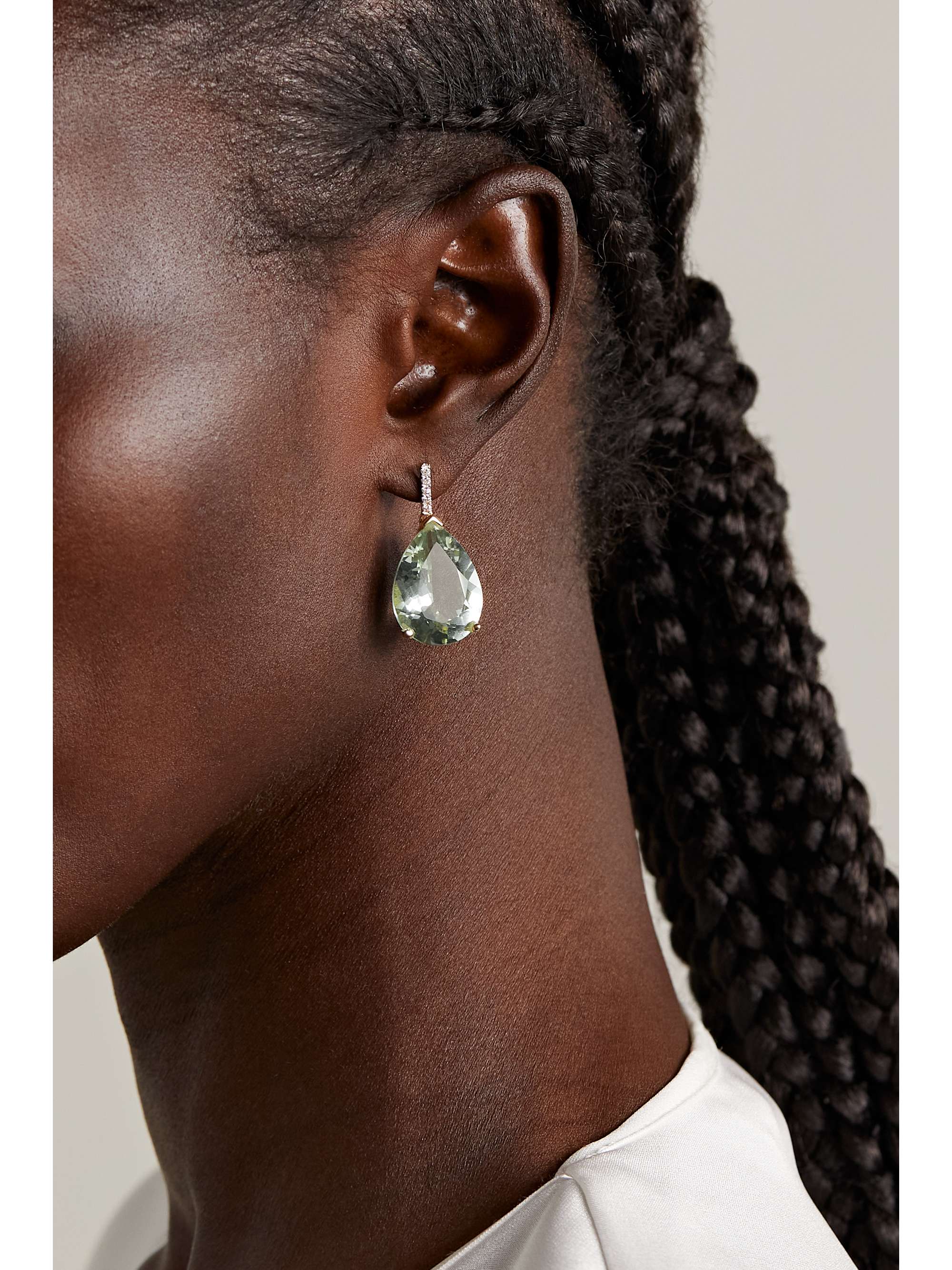 MATEO 14-karat gold, amethyst and diamond earrings