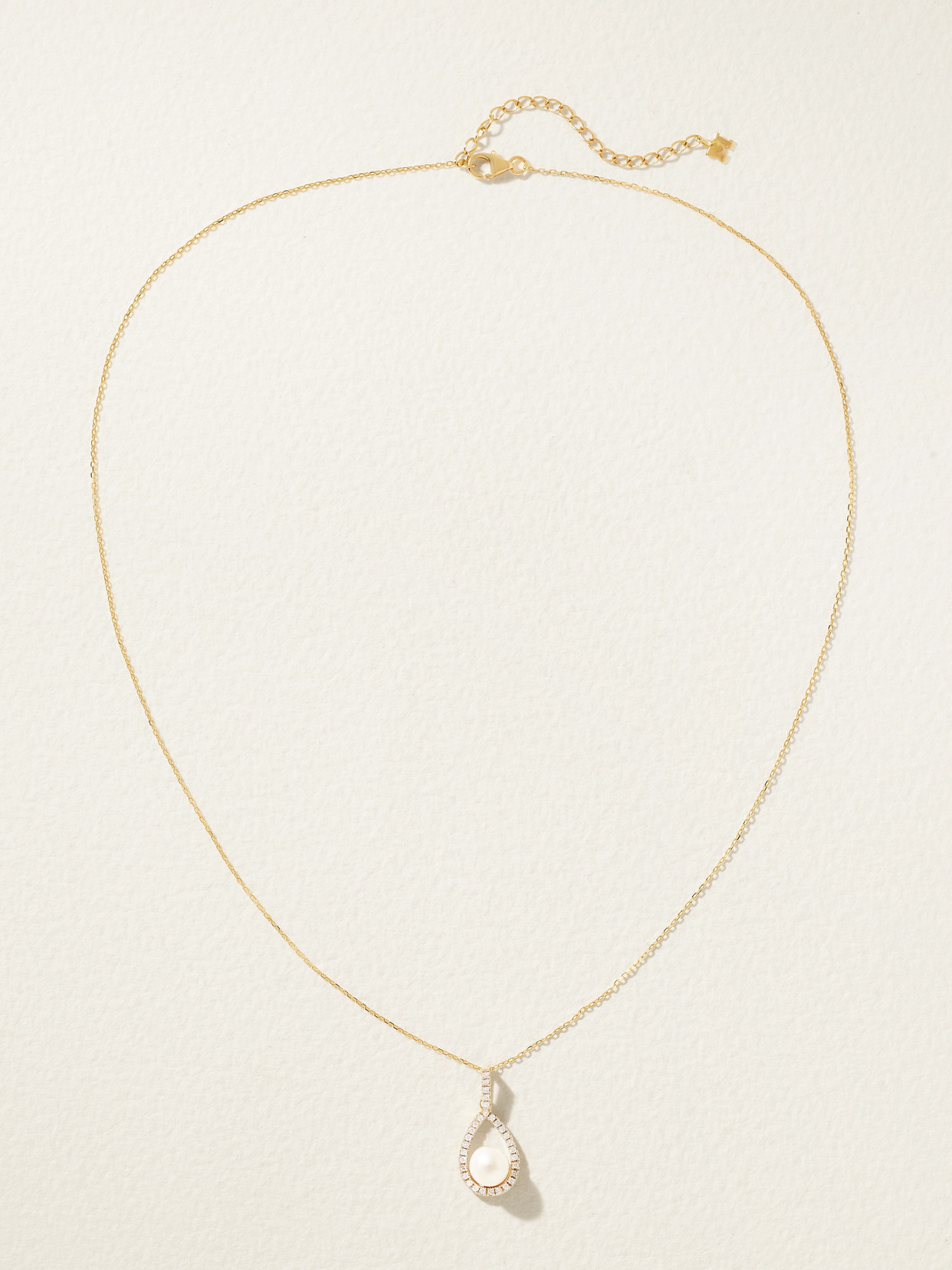 Shop Mateo 14-karat Gold, Pearl And Diamond Necklace