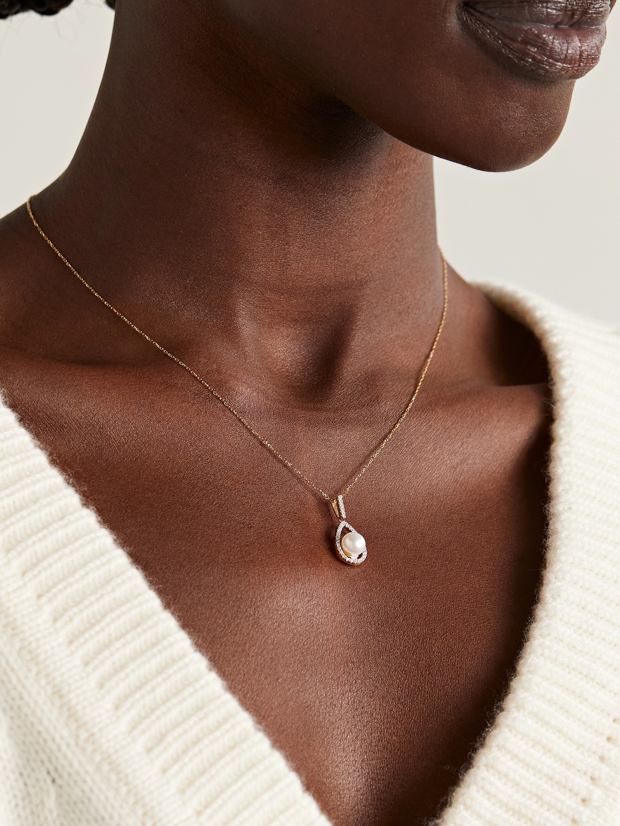 Mateo 14-karat Gold, Pearl And Diamond Necklace In Gold