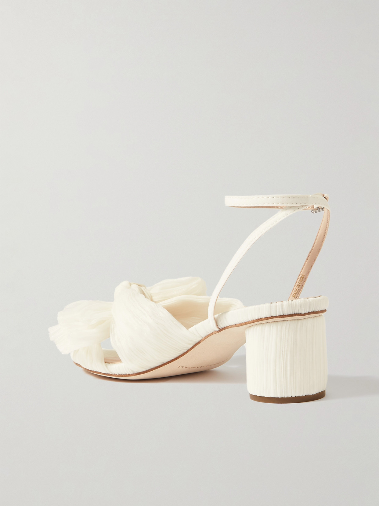 Dahlia Leather-Like Trimmed Plissé-Organza Sandals