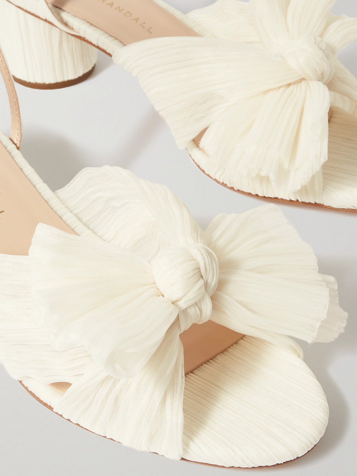 Dahlia Leather-Like Trimmed Plissé-Organza Sandals