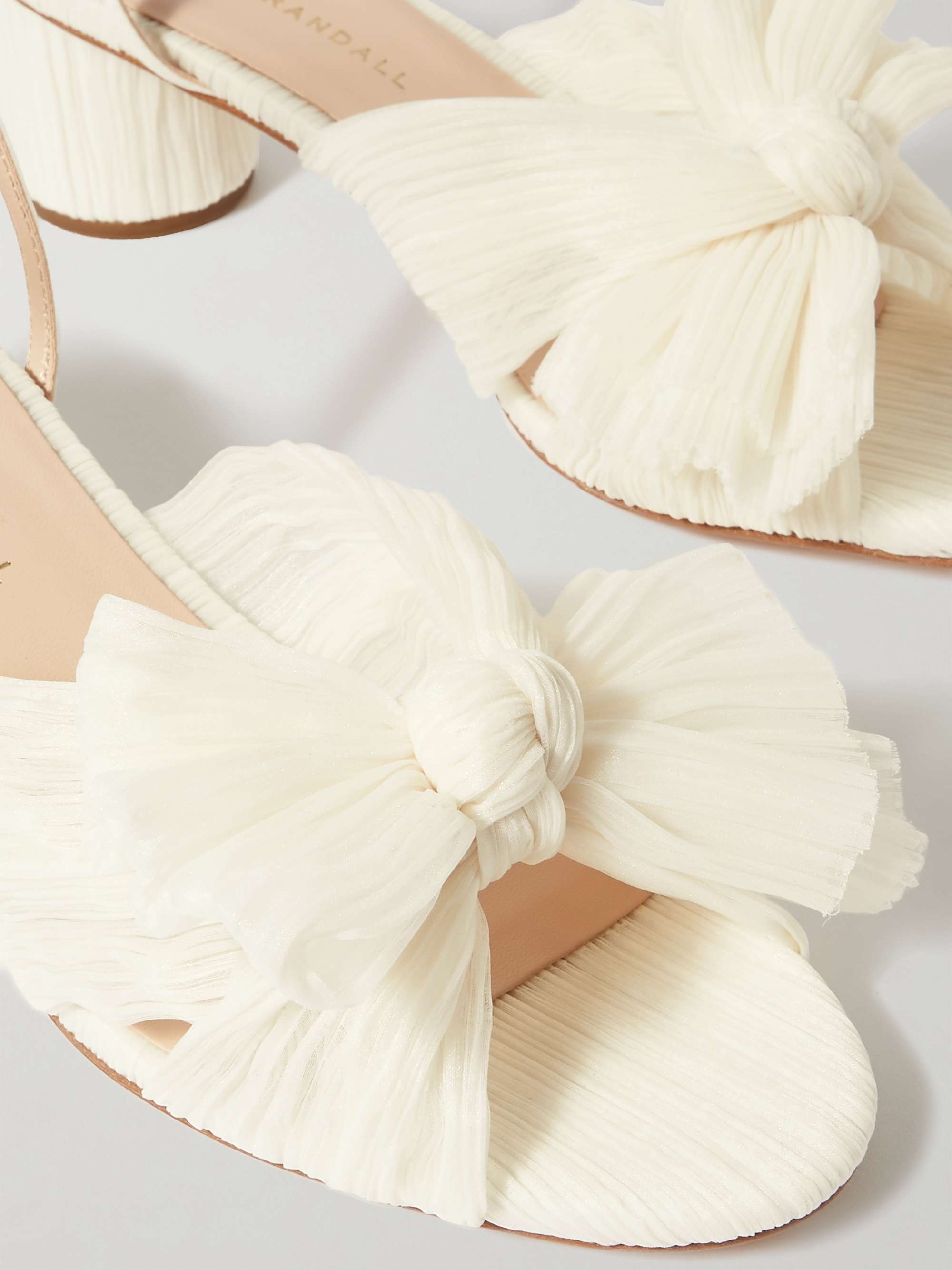 LOEFFLER RANDALL Dahlia faux leather-trimmed plissé-organza sandals