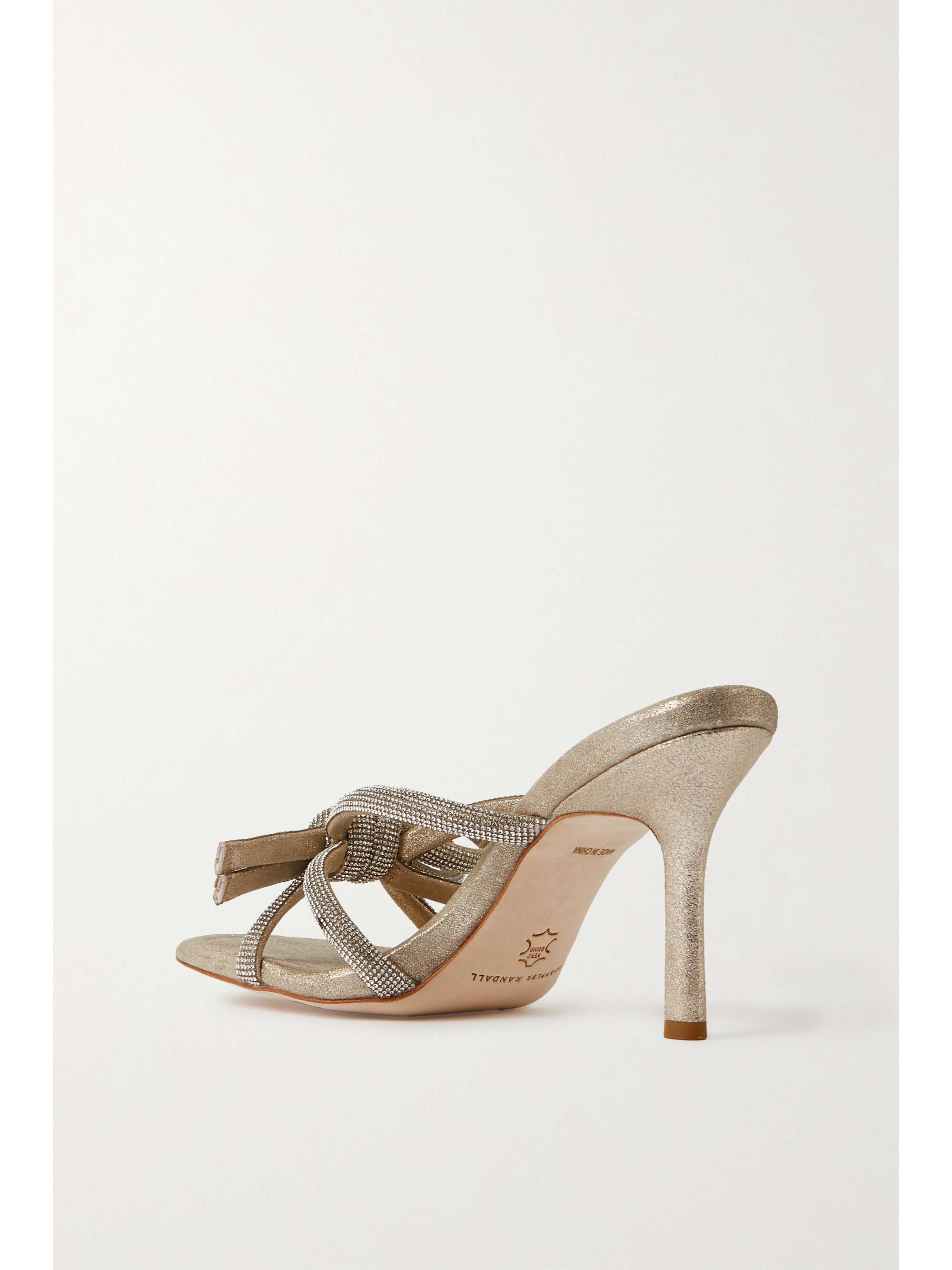 LOEFFLER RANDALL Margi crystal-embellished metallic suede mules