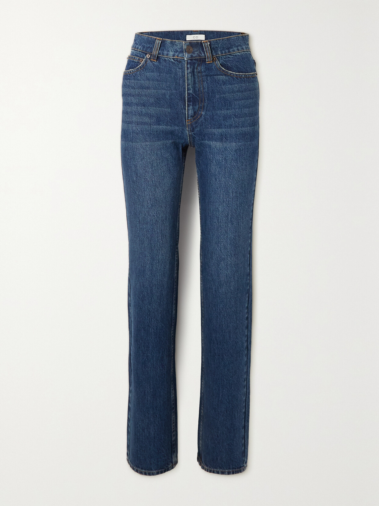 Co Cropped High-rise Straight-leg Jeans In Blue