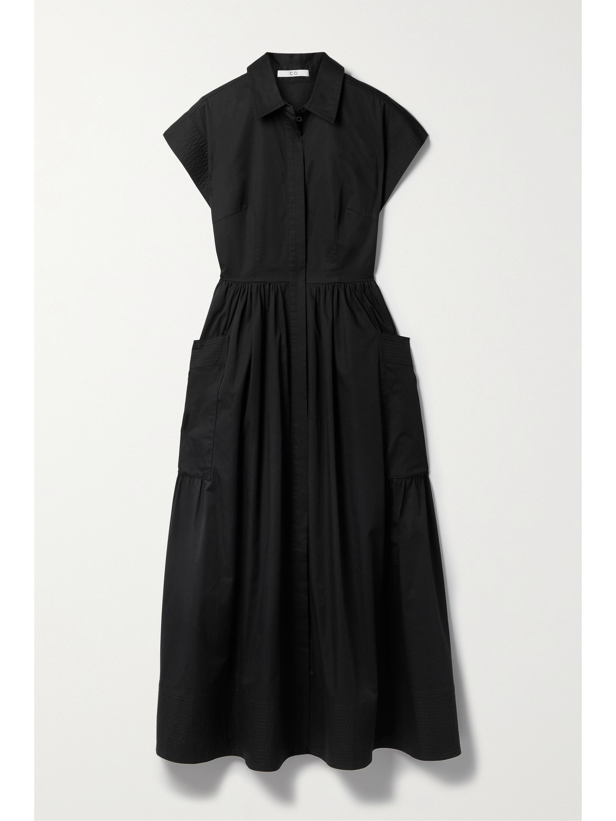 Co - Cotton-poplin Midi Dress - Black