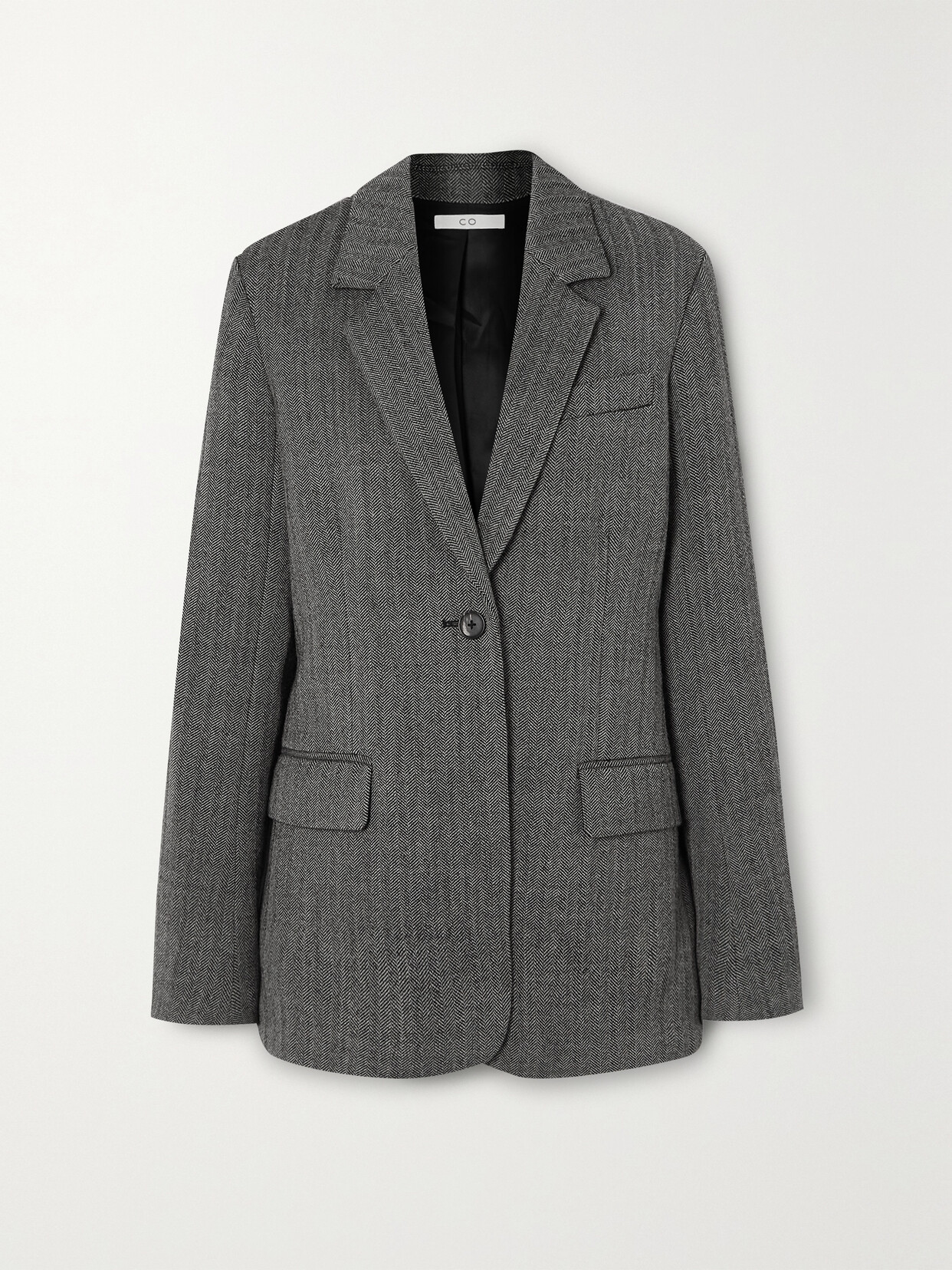 Co - Herringbone Wool Blazer - Black