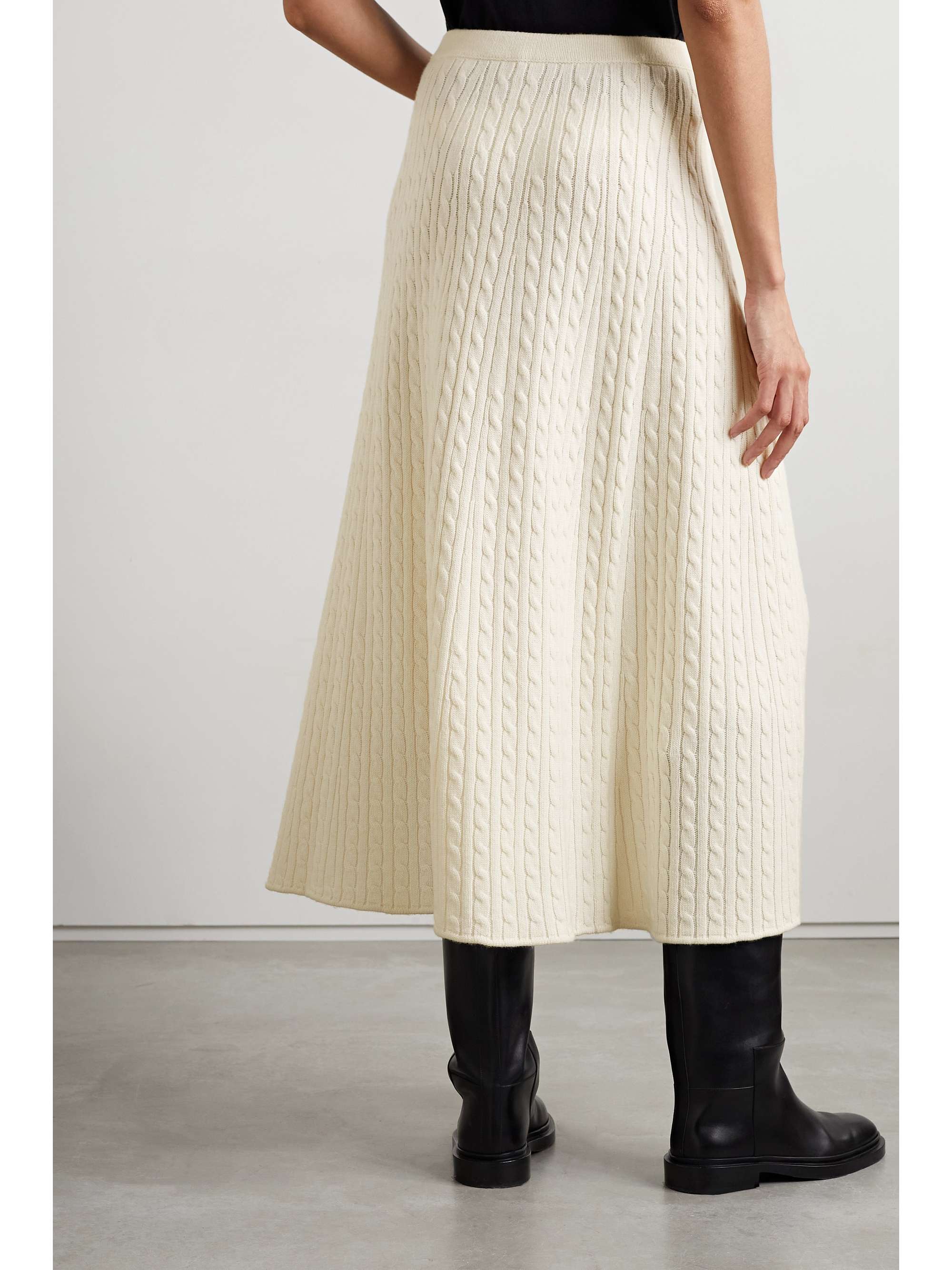 CO Cableknit cashmere midi skirt NETAPORTER