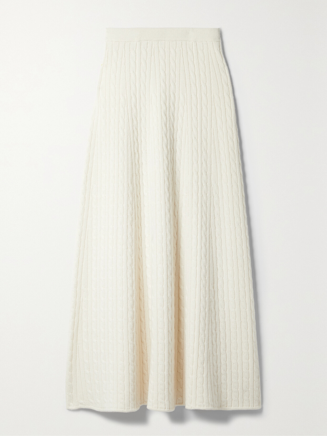 Co - Cable-knit Cashmere Midi Skirt - Ivory