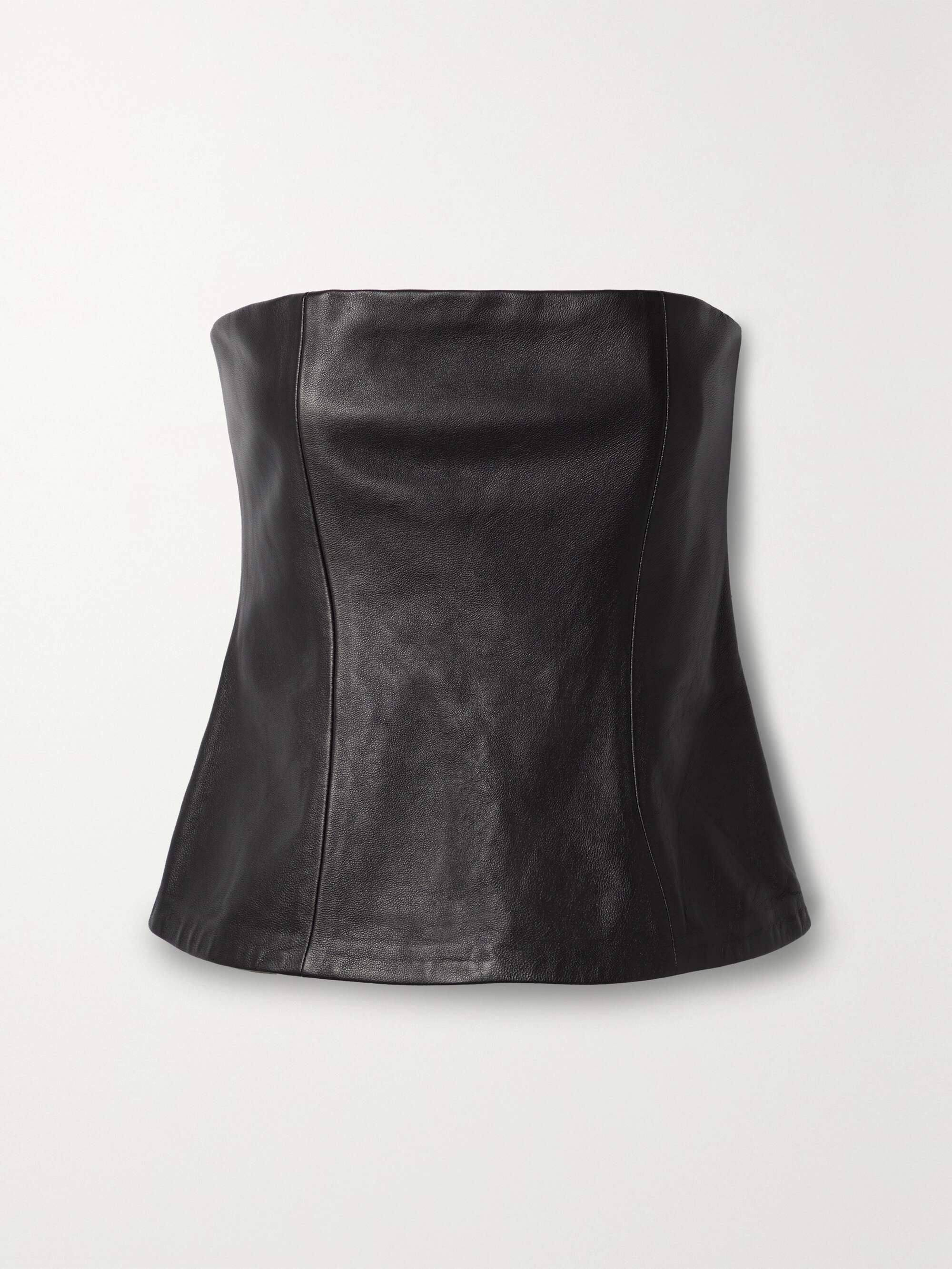 CO Strapless leather bustier top