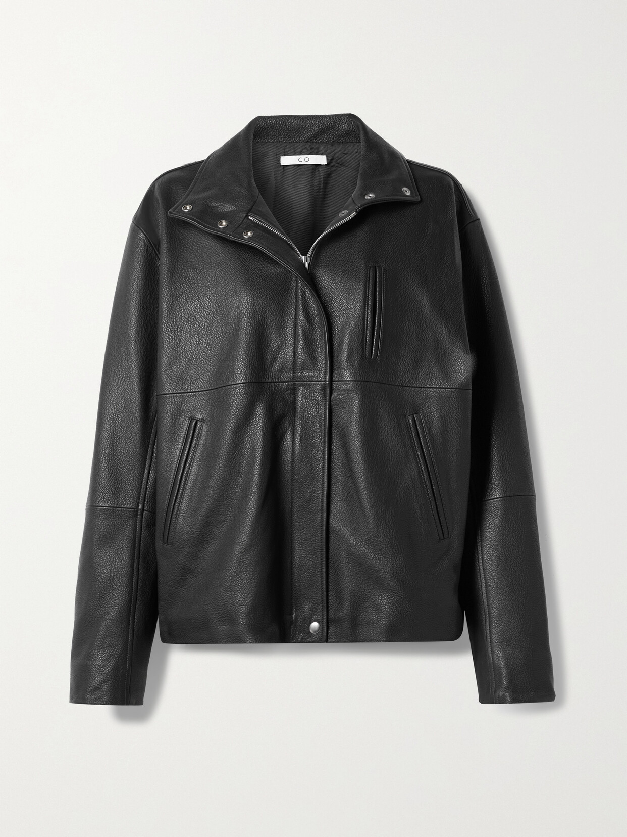 Co - Oversized Textured-leather Jacket - Black