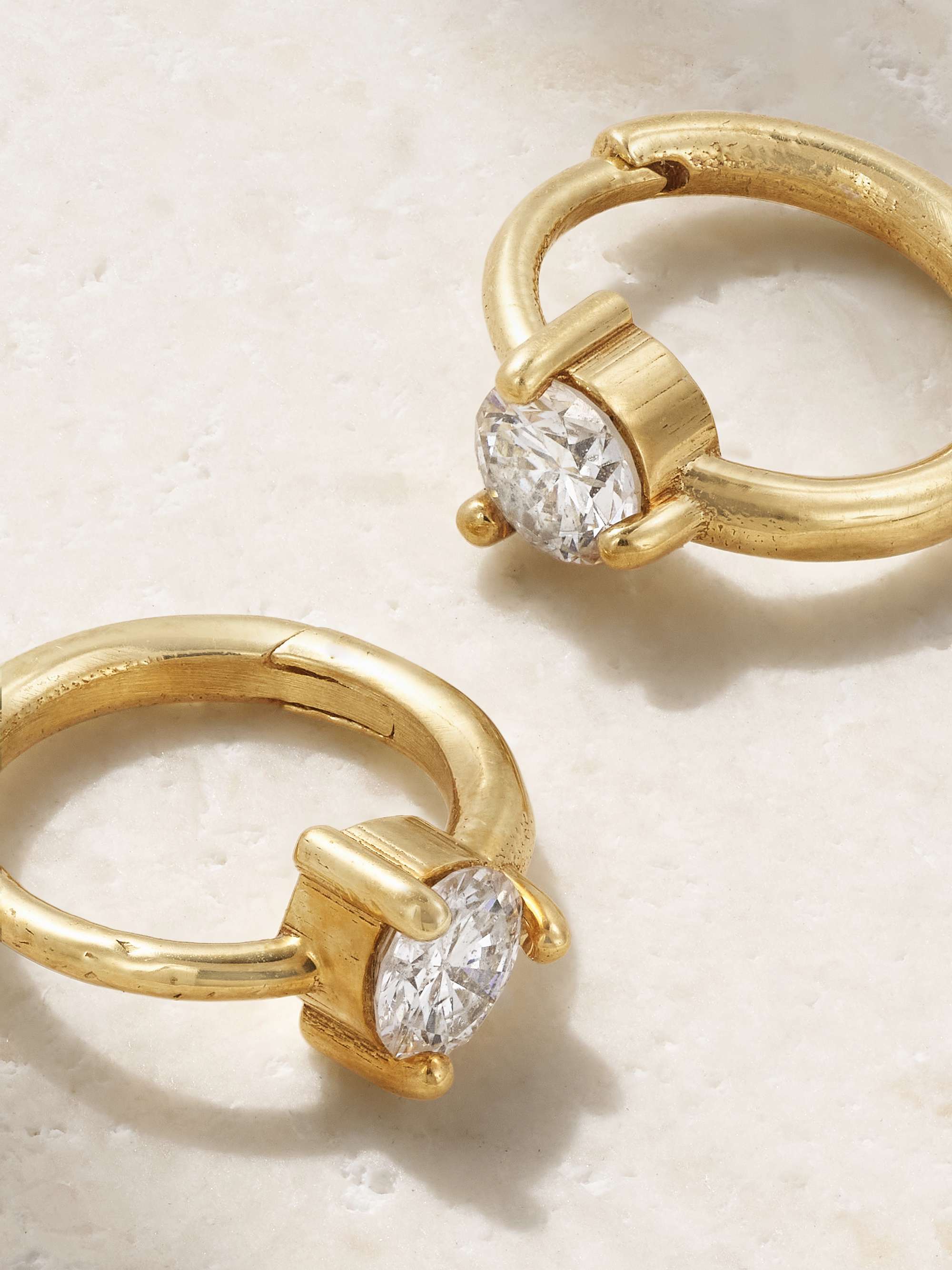 JENNIFER MEYER Cartilage 18-karat gold diamond hoop earrings