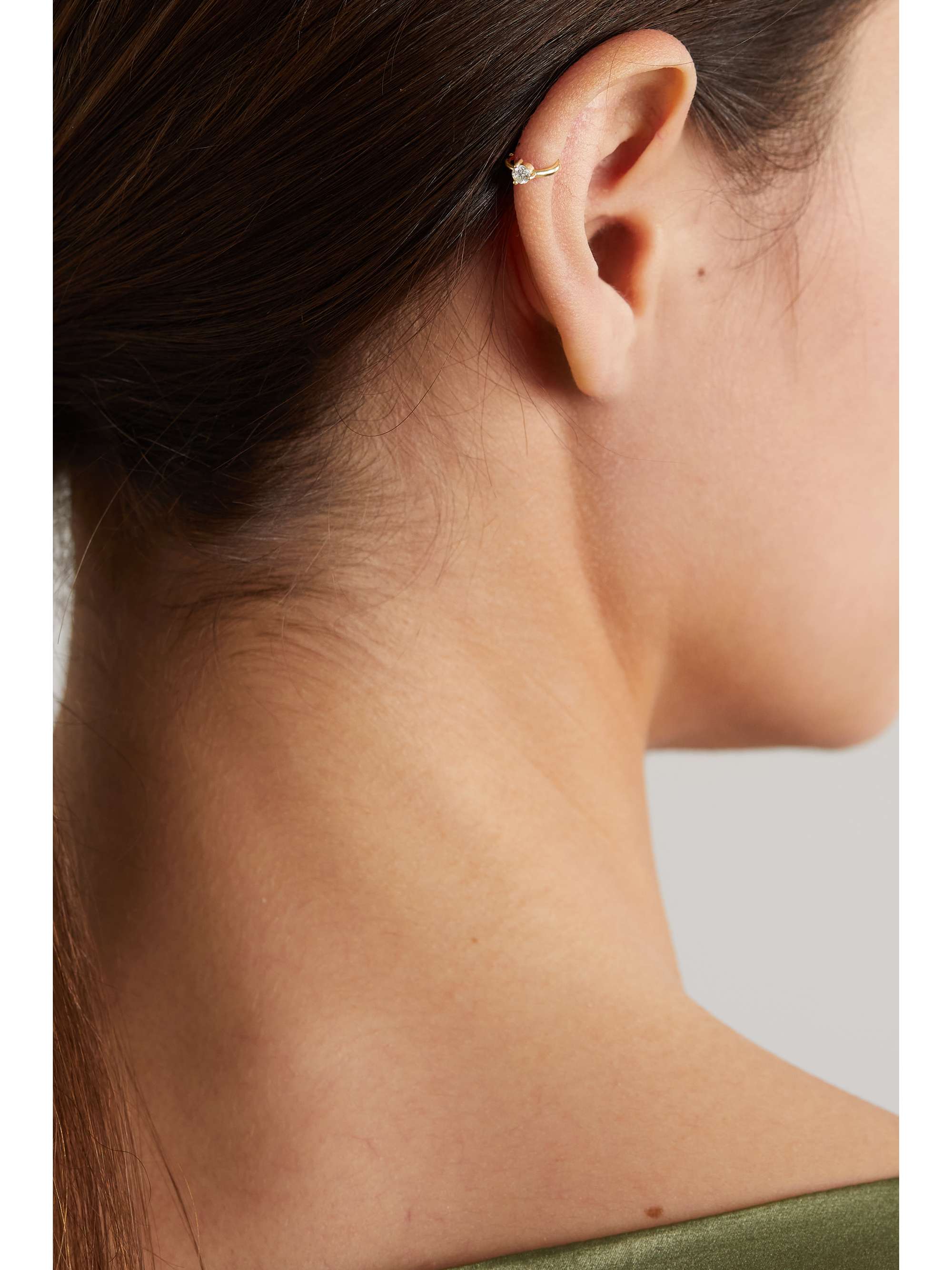JENNIFER MEYER Cartilage 18-karat gold diamond hoop earrings