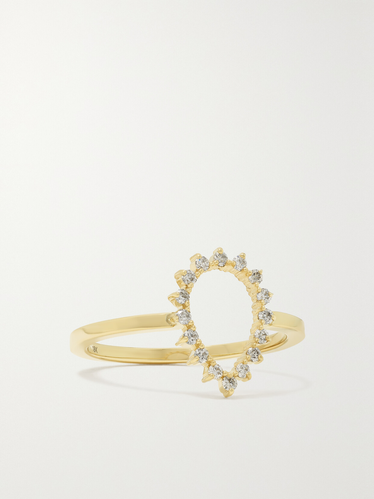 Jennifer Meyer - Mini Open Teardrop 18-karat Gold Diamond Ring - 5