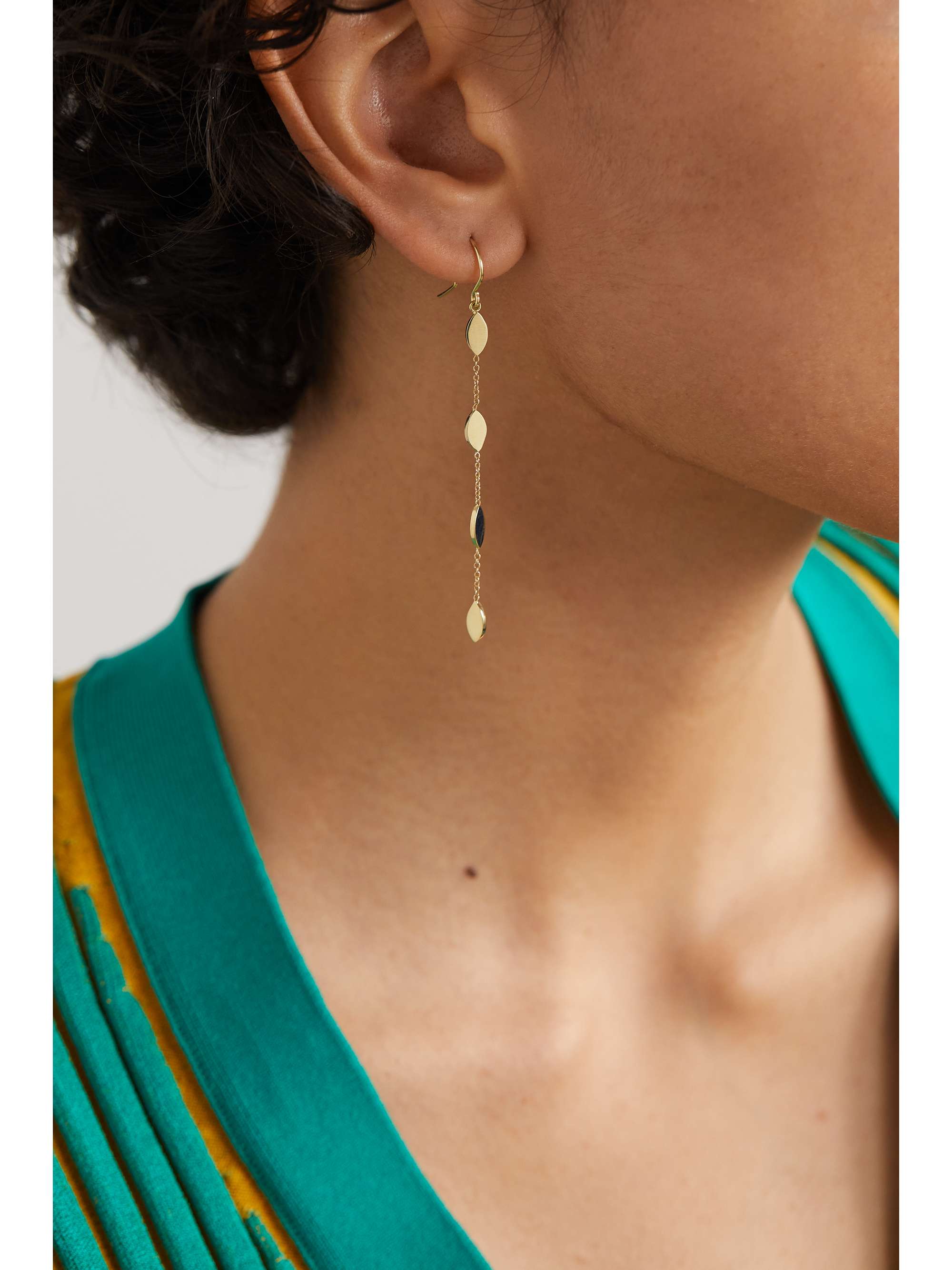 JENNIFER MEYER 4 Marquise By The Inch 18-karat gold earrings