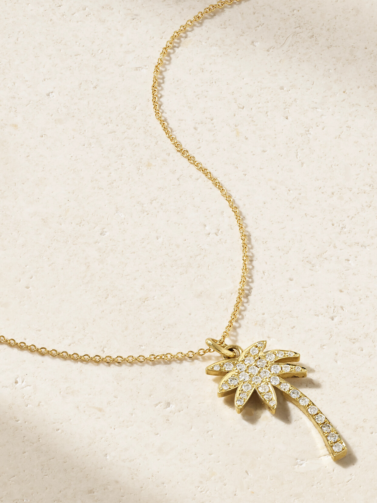 Jennifer Meyer - Large Palm Tree 18-karat Gold Diamond Necklace - one size 22 Awaiting product image