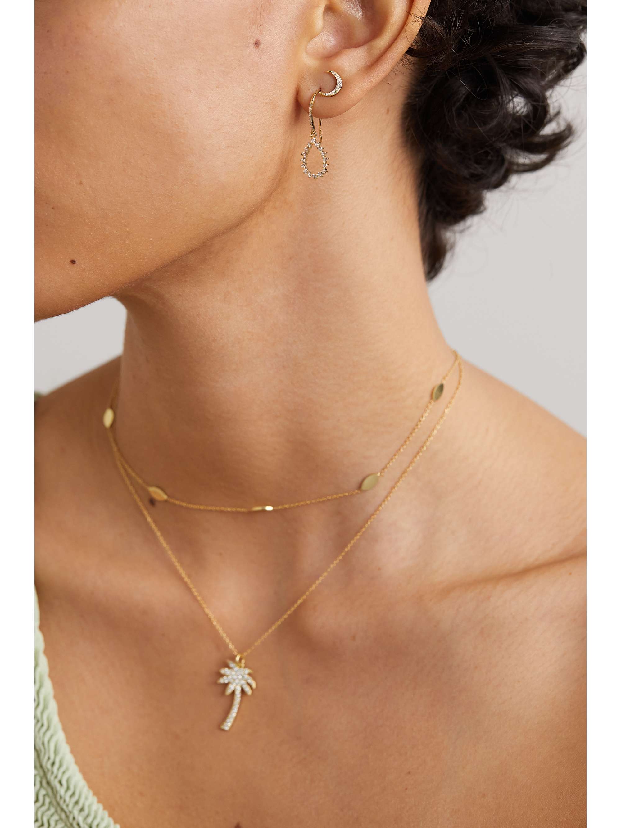 JENNIFER MEYER Mini Carson 18-karat gold diamond earrings
