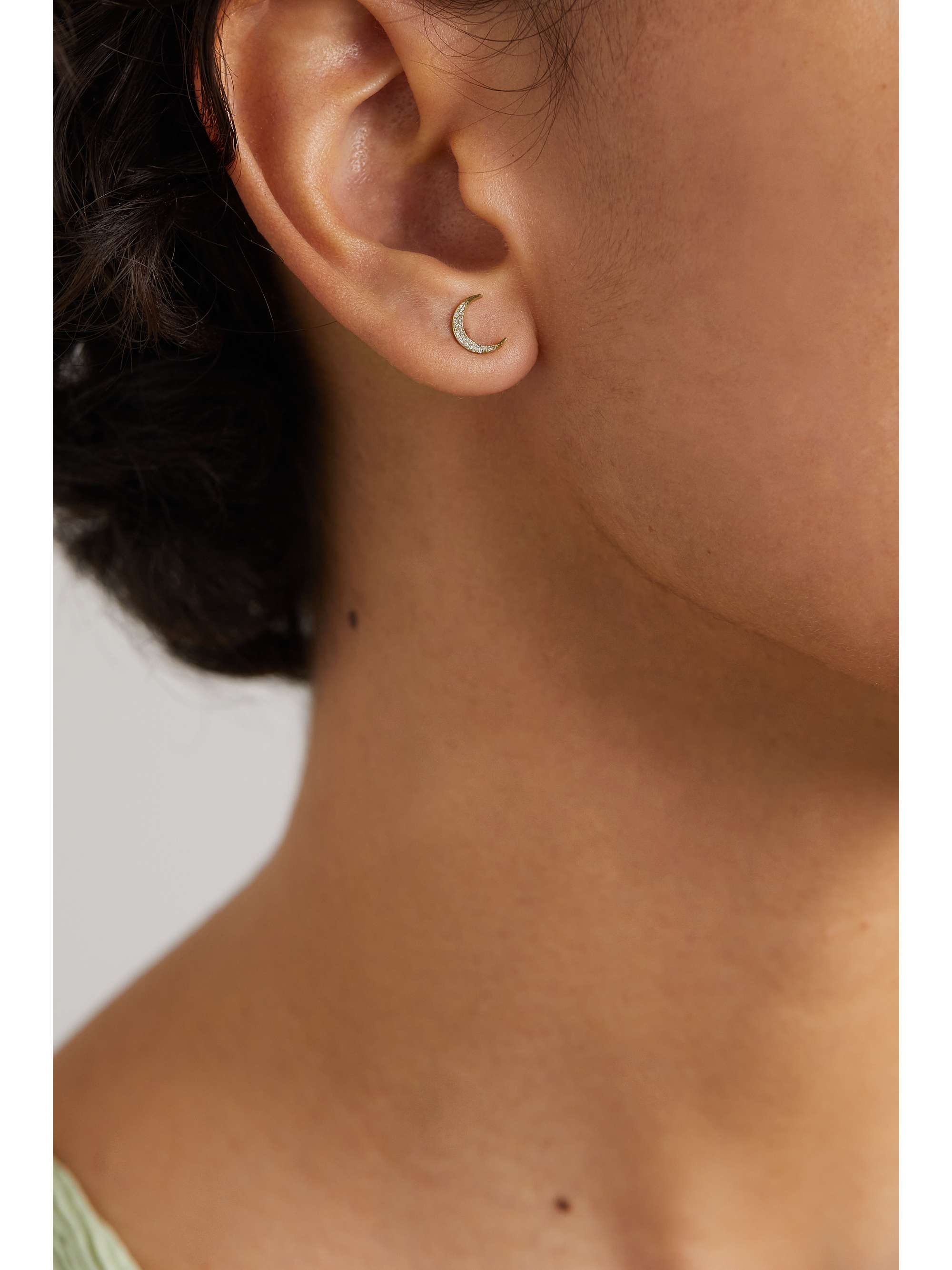JENNIFER MEYER Mini Carson 18-karat gold diamond earrings