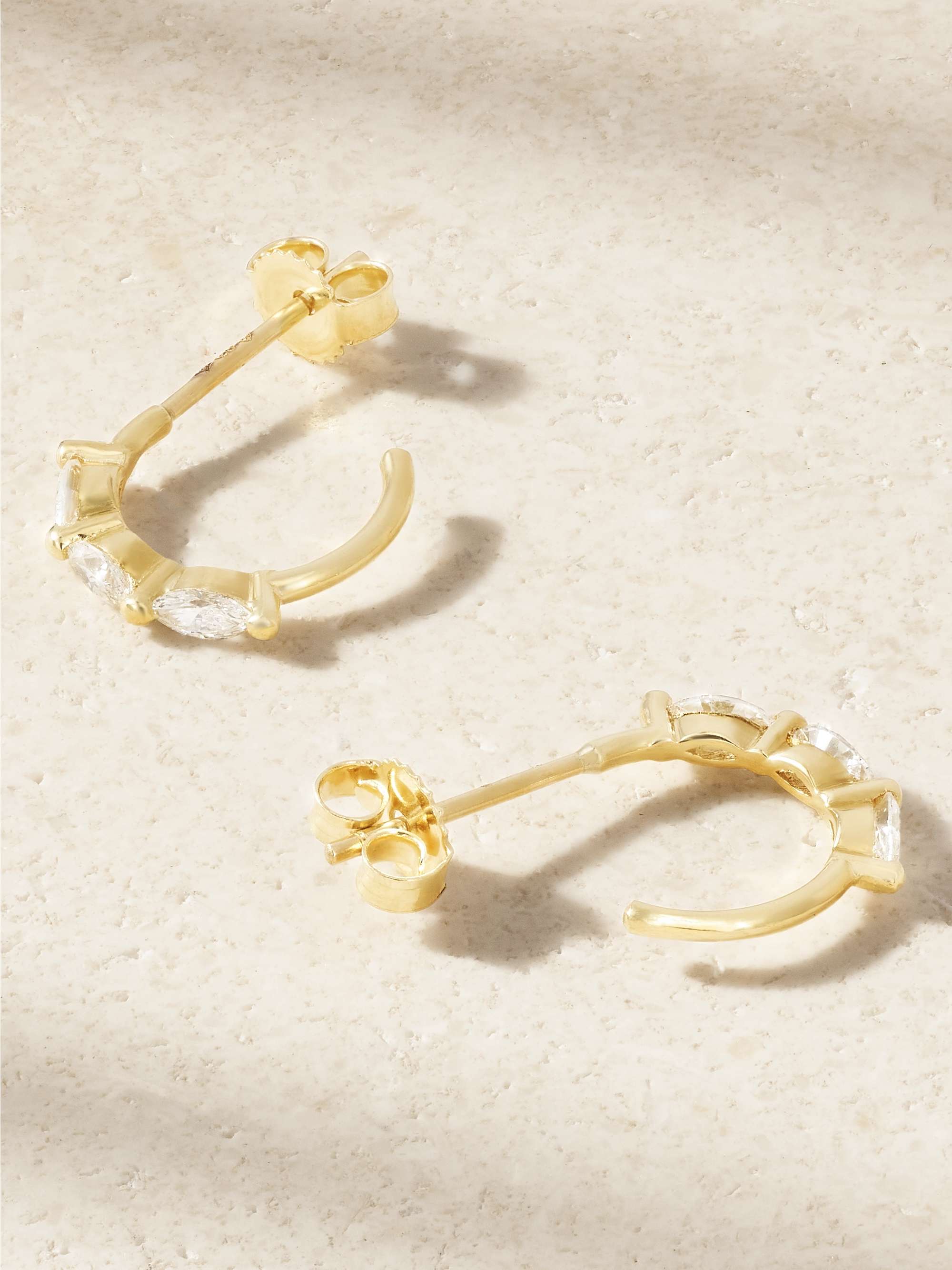 JENNIFER MEYER أقراط Mini Marquise دائرية من الذهب عيار 18 قيراطاً والألماس