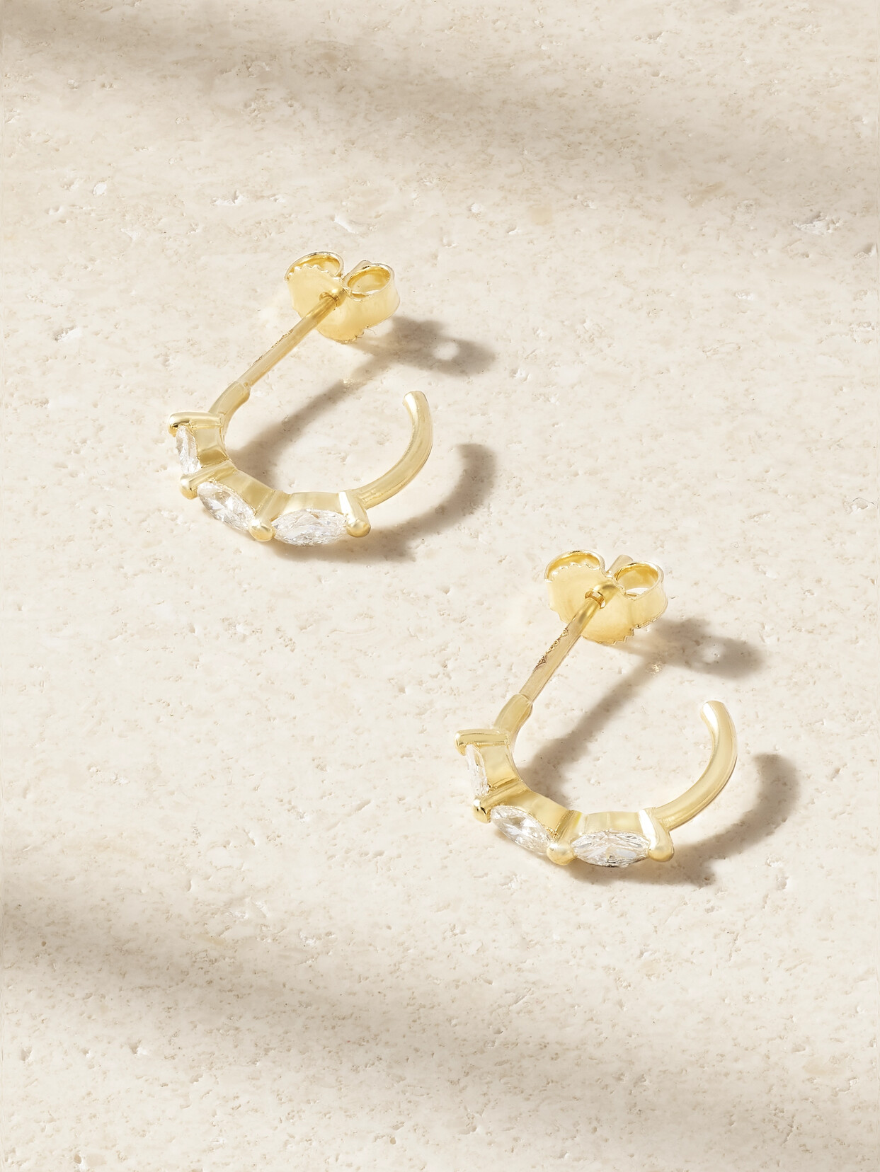 Jennifer Meyer Mini Marquise 18-karat Gold Diamond Hoop Earrings