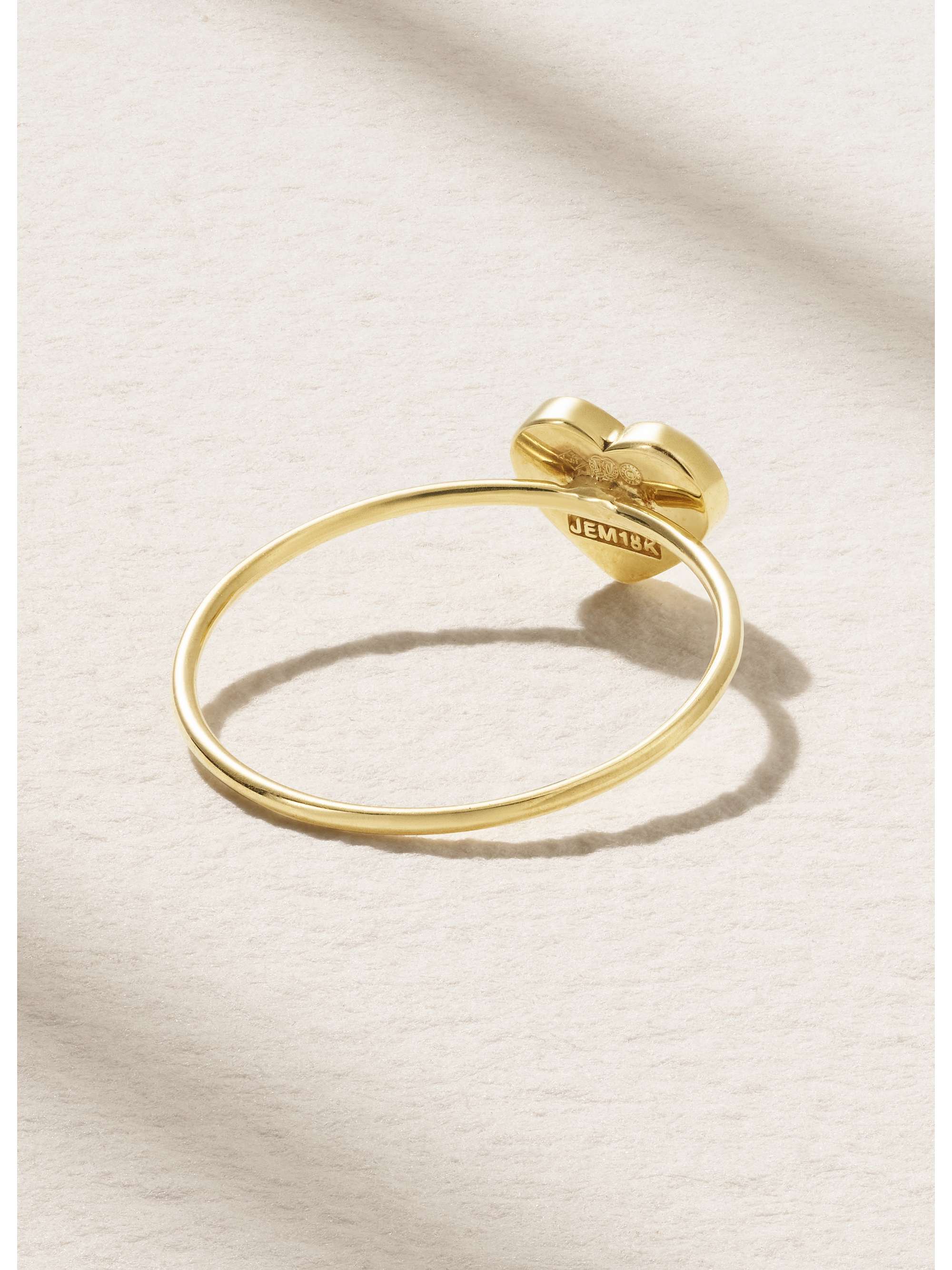 JENNIFER MEYER Extra Small Heart 18-karat gold onyx ring