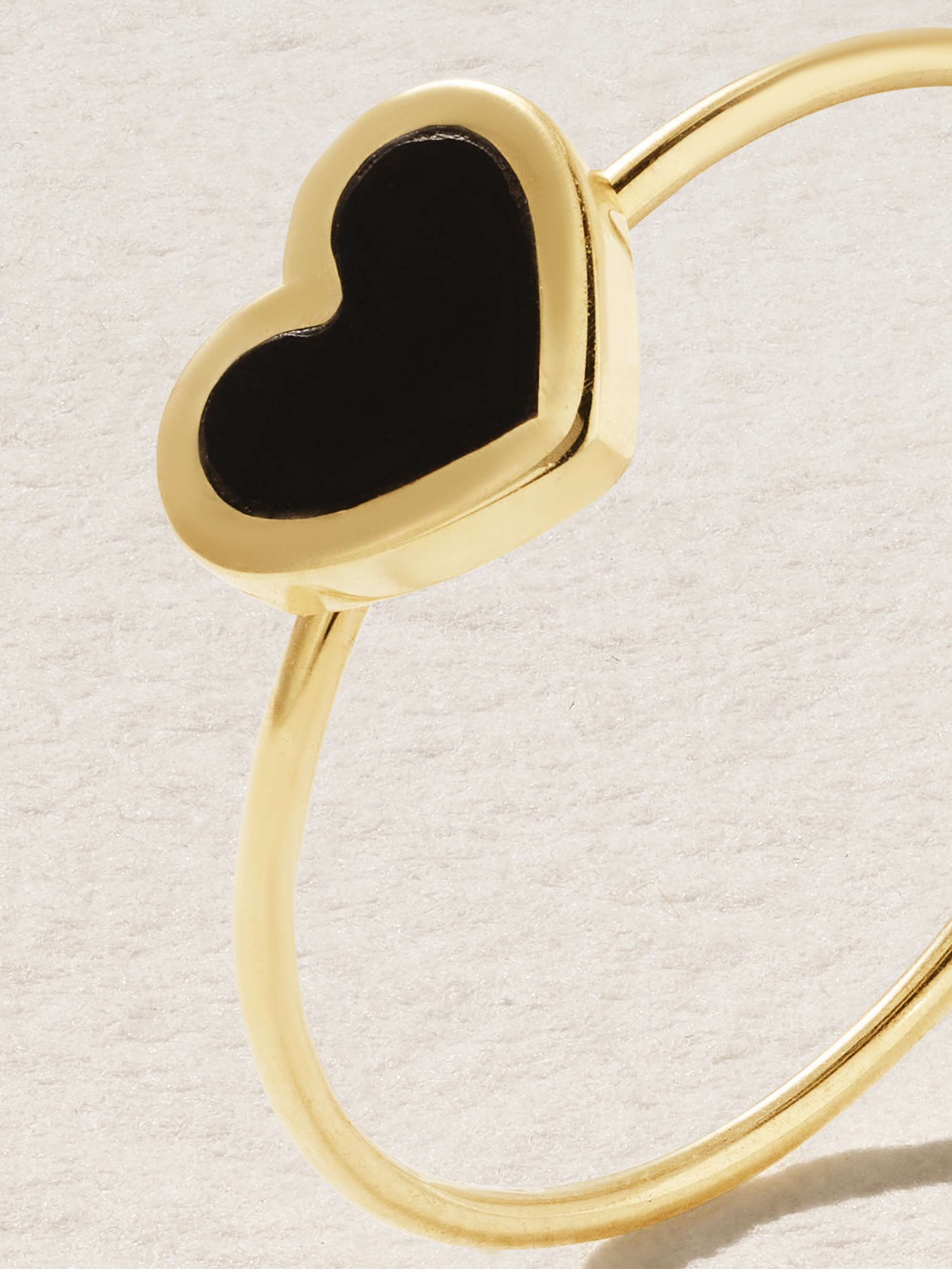 JENNIFER MEYER Extra Small Heart 18-karat gold onyx ring