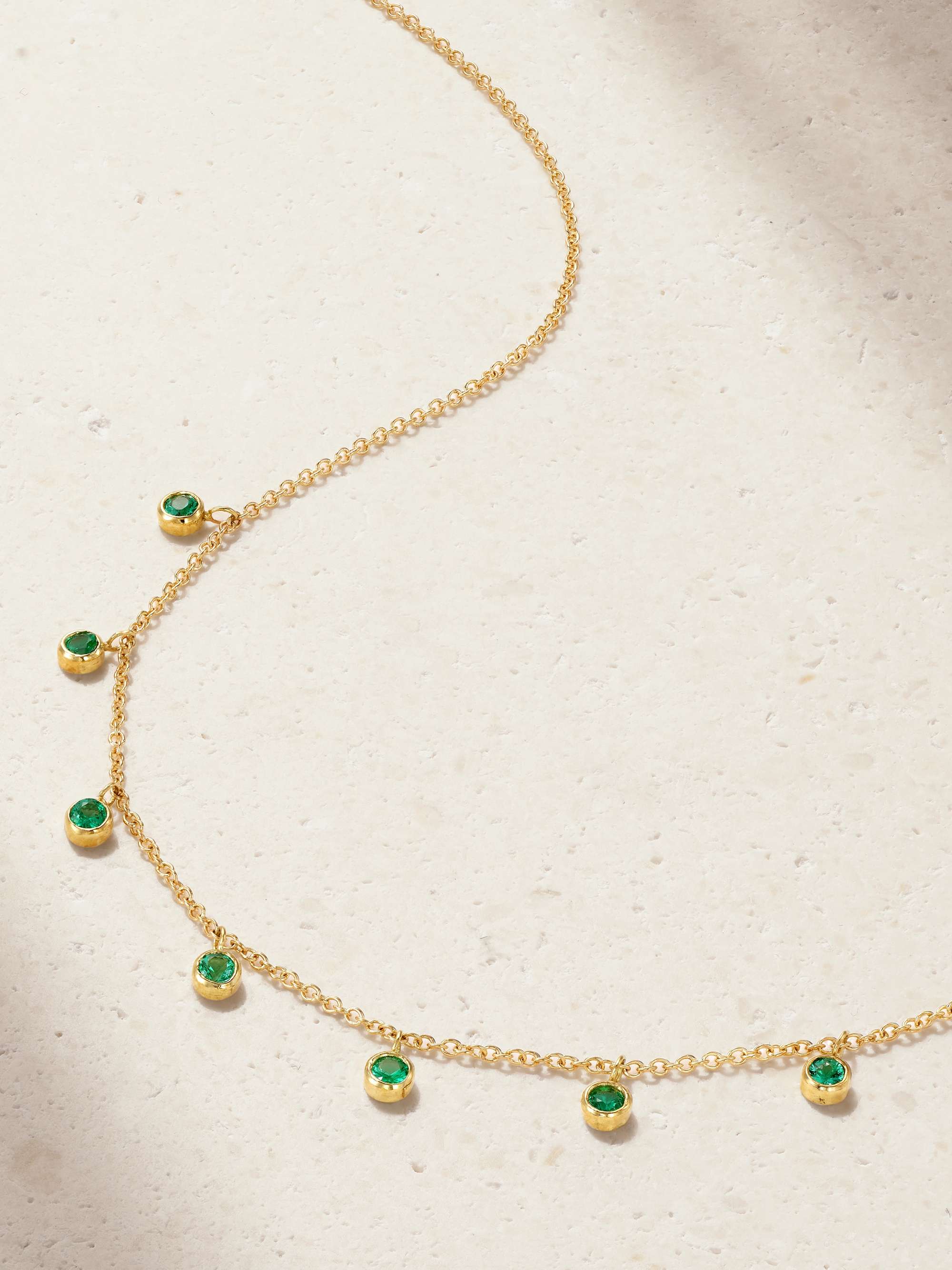 JENNIFER MEYER 18-karat gold emerald necklace