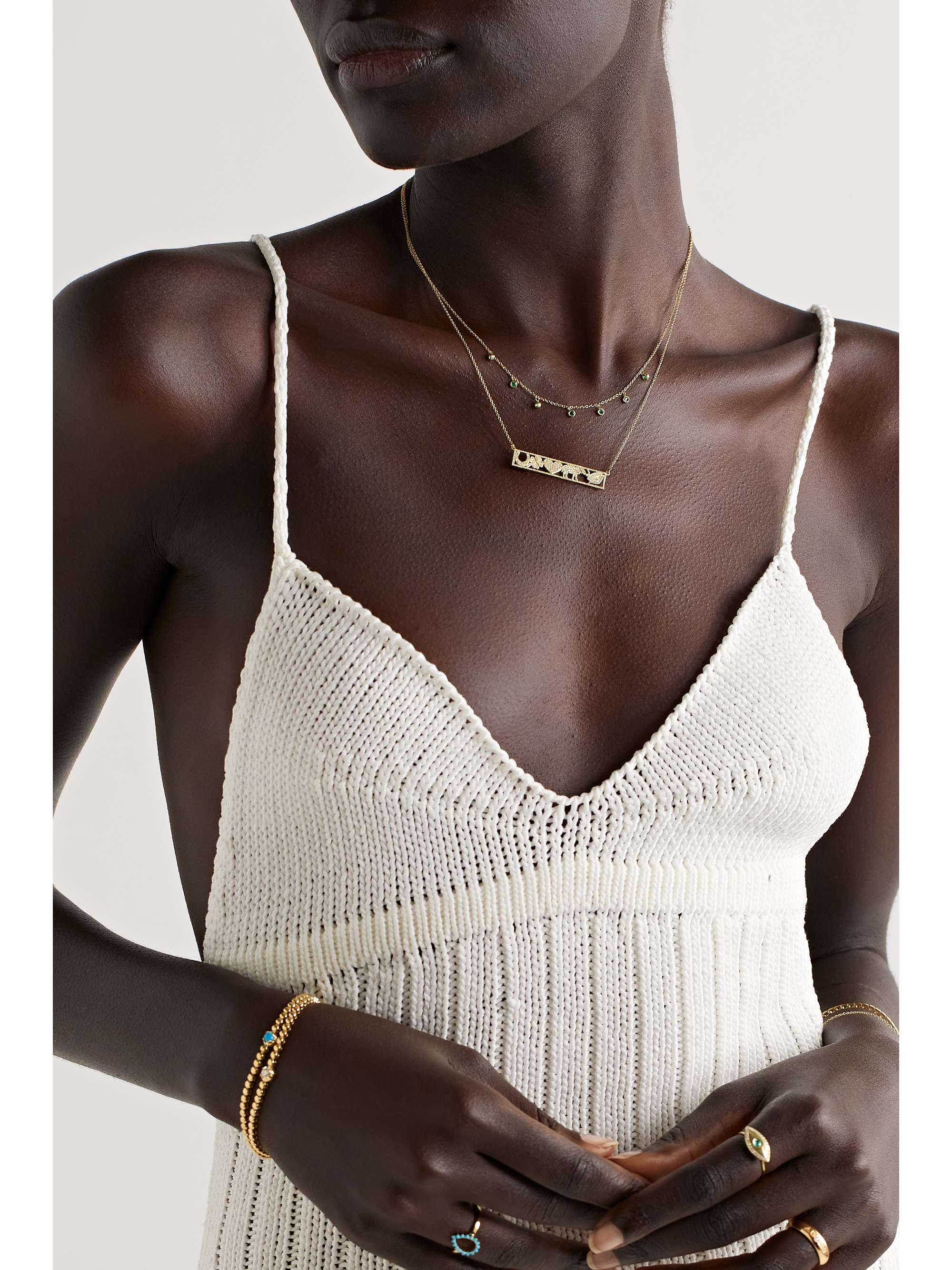 JENNIFER MEYER 18-karat gold emerald necklace