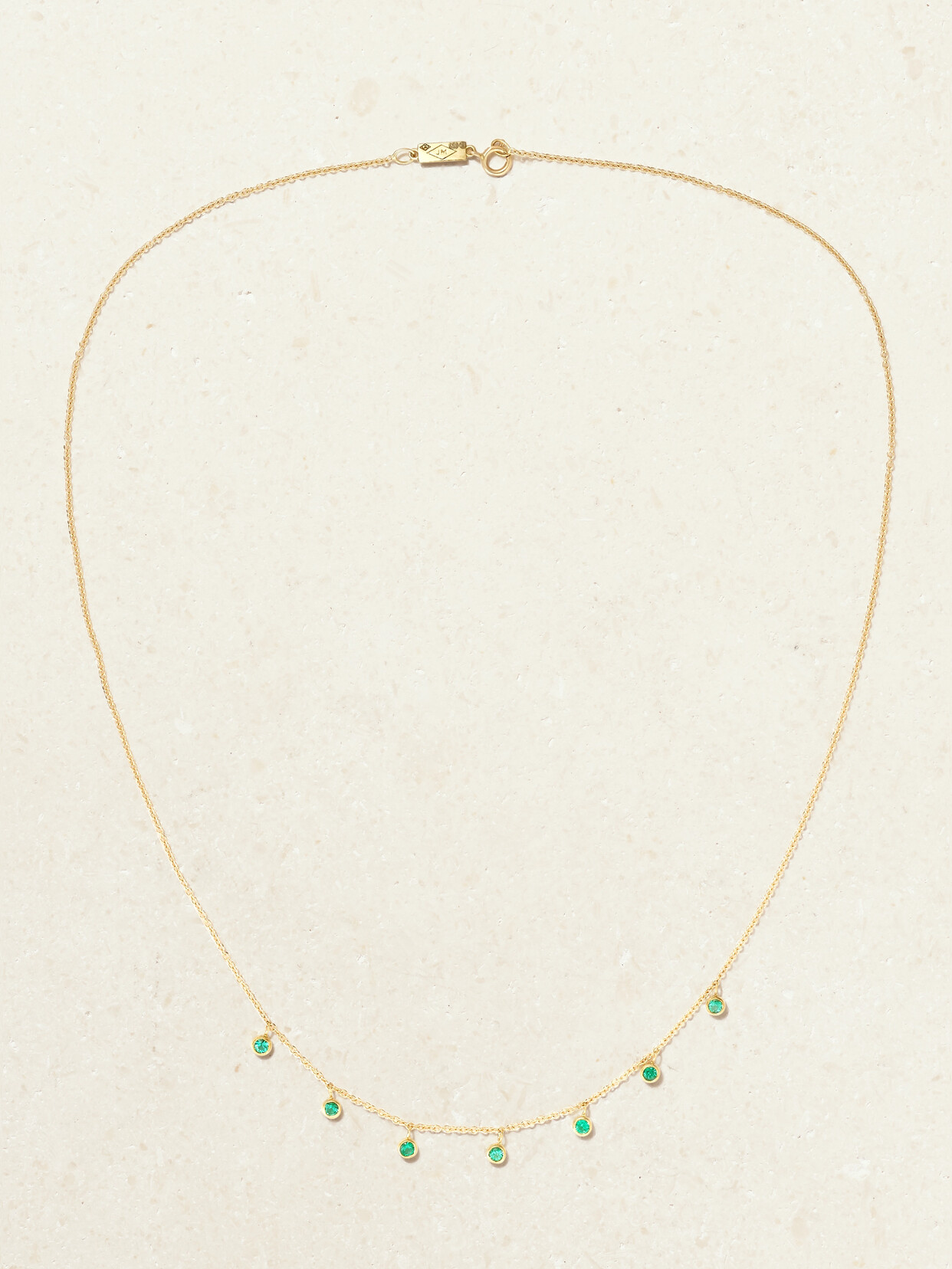 Jennifer Meyer 18-karat Gold Emerald Necklace In Green