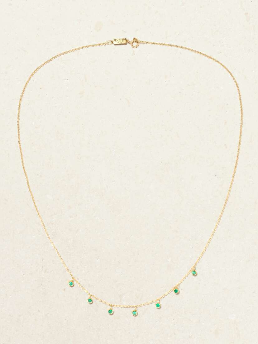 Jennifer Meyer 18-karat Gold Emerald Necklace