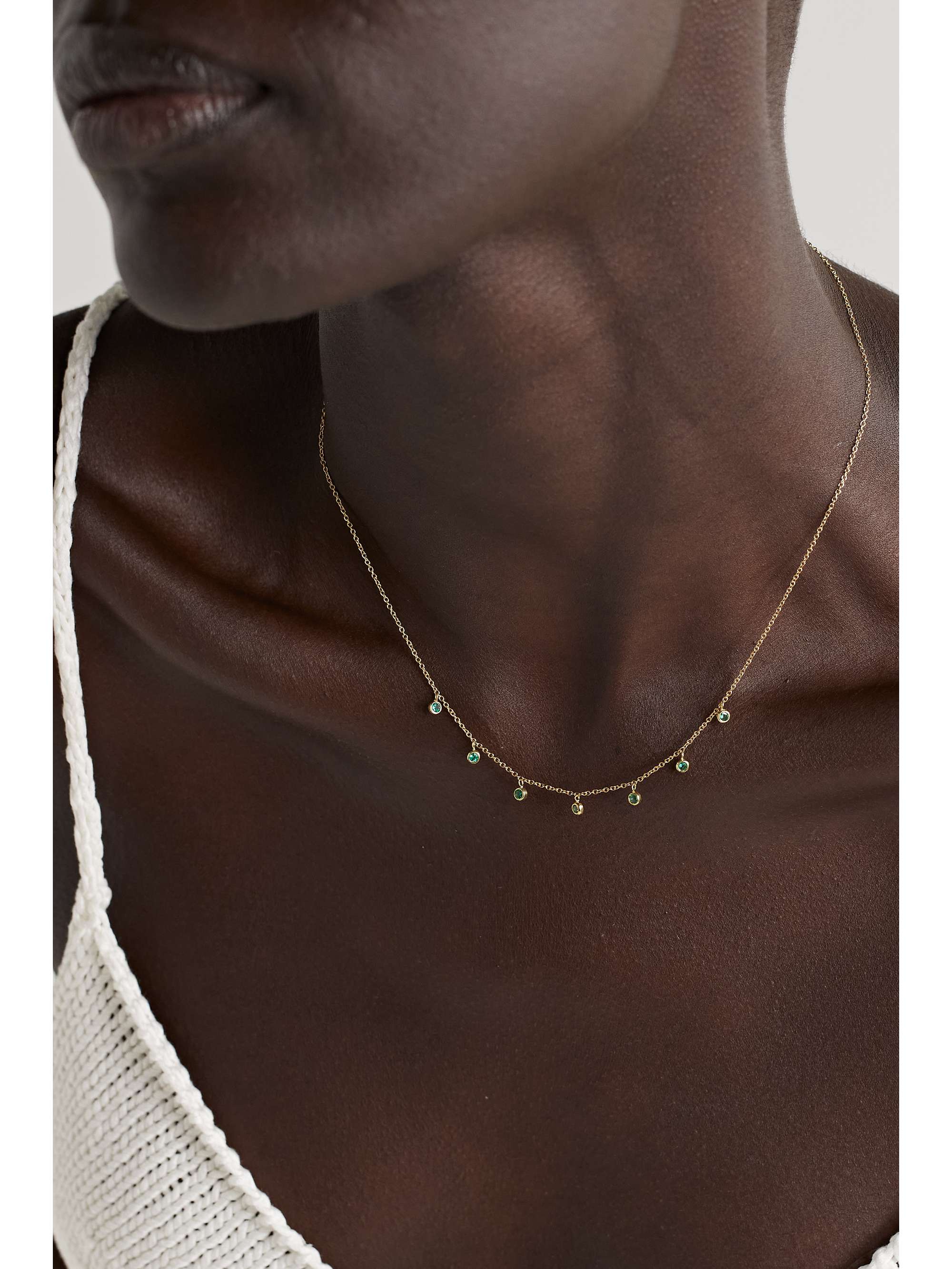 JENNIFER MEYER 18-karat gold emerald necklace