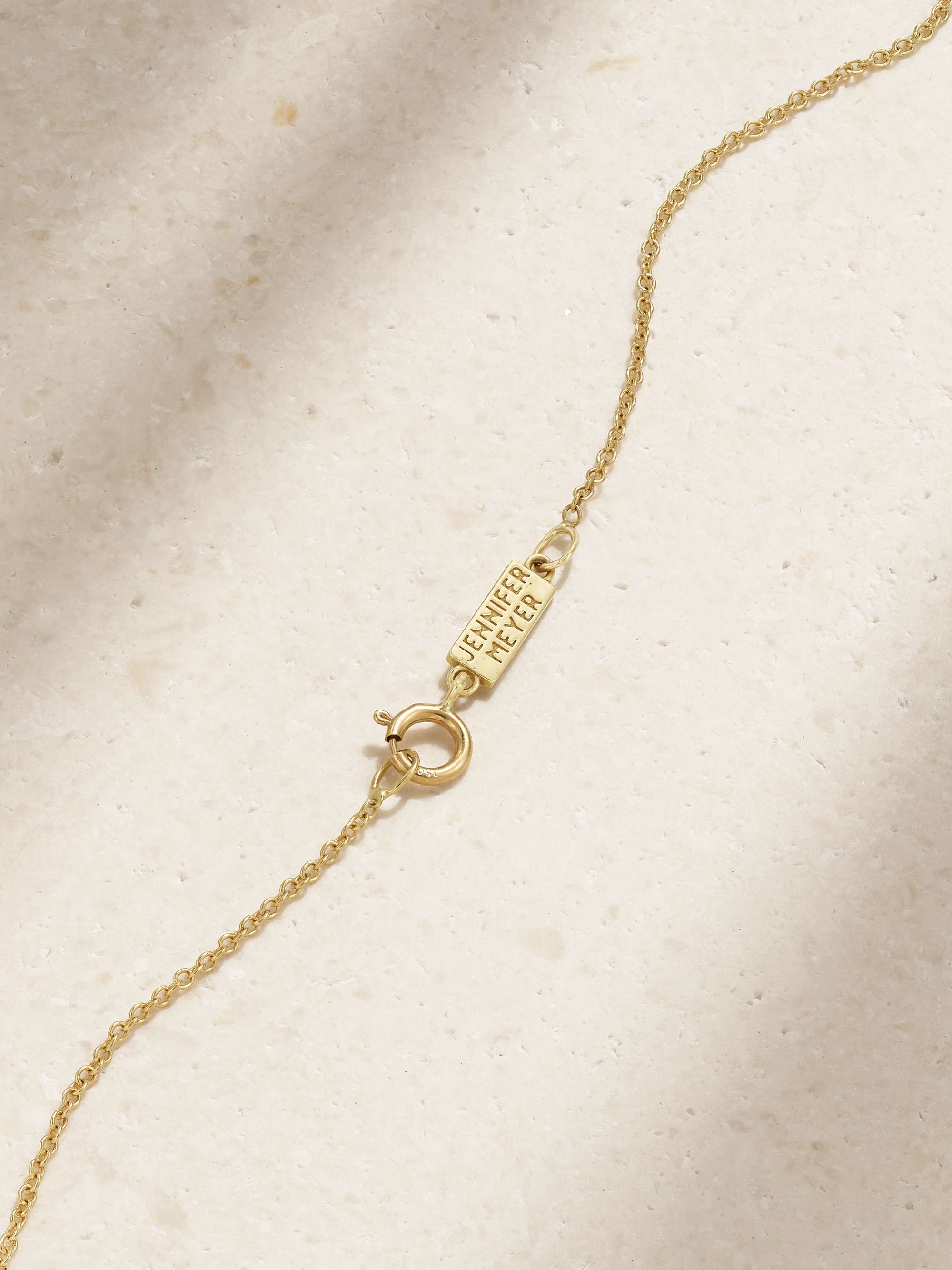 JENNIFER MEYER Mini Hammered Disc 18-karat gold necklace