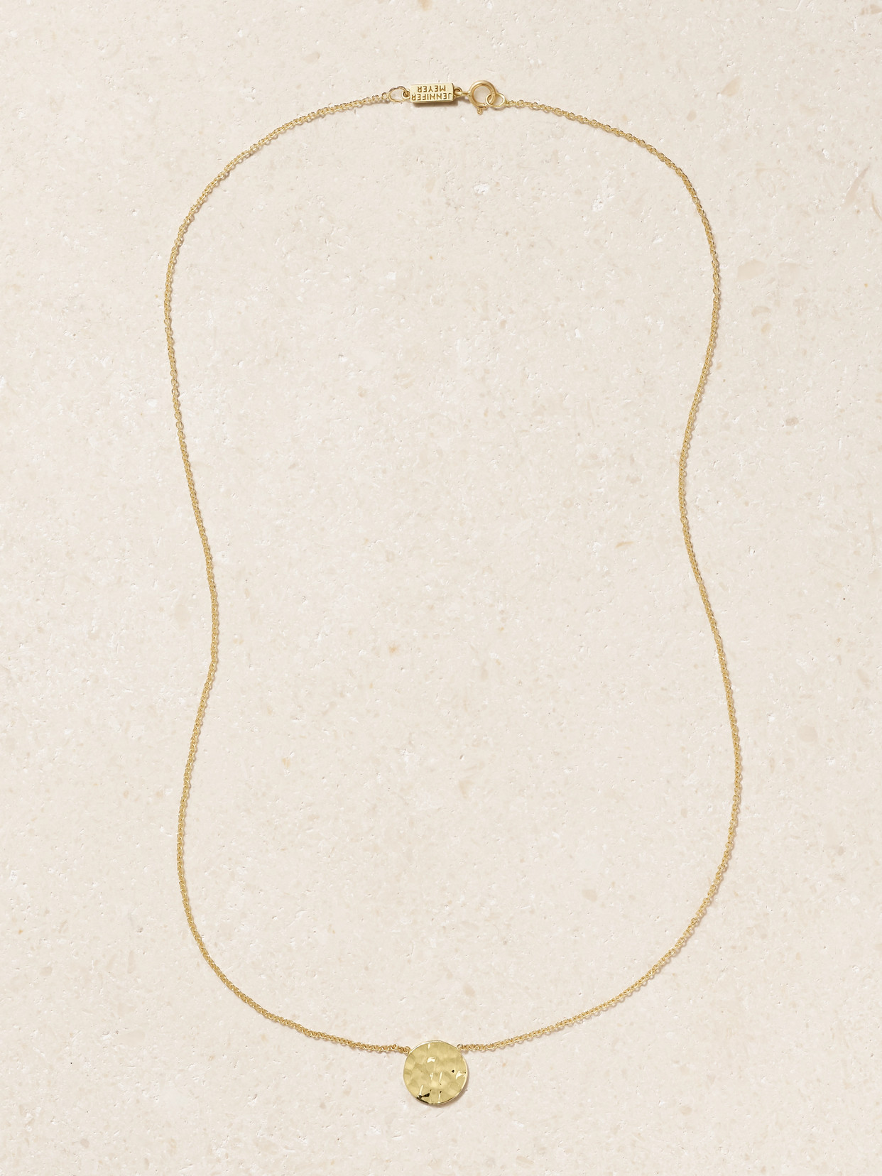 Jennifer Meyer Mini Hammered Disc 18-karat Gold Necklace In Gold