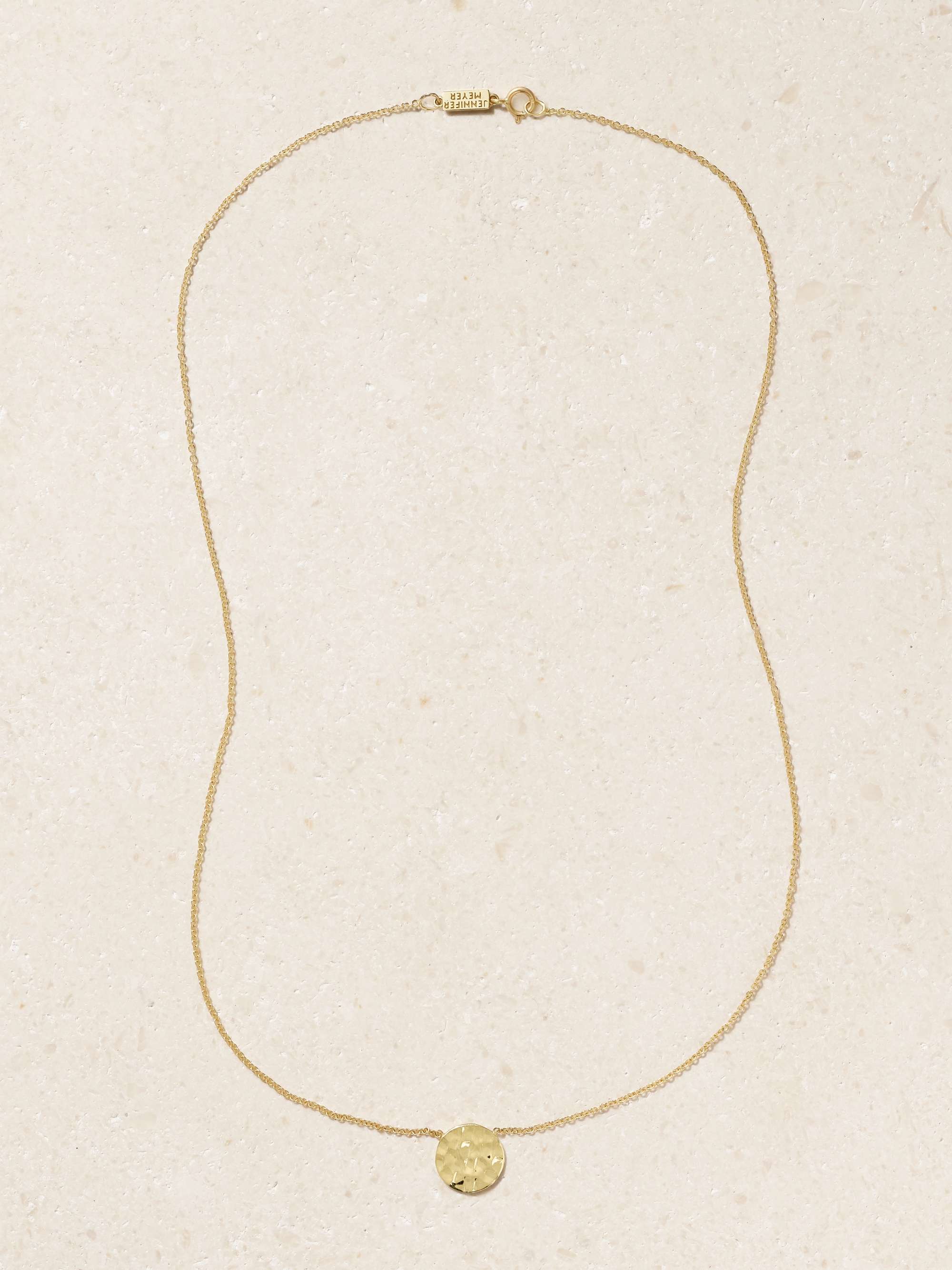 JENNIFER MEYER Mini Hammered Disc 18-karat gold necklace
