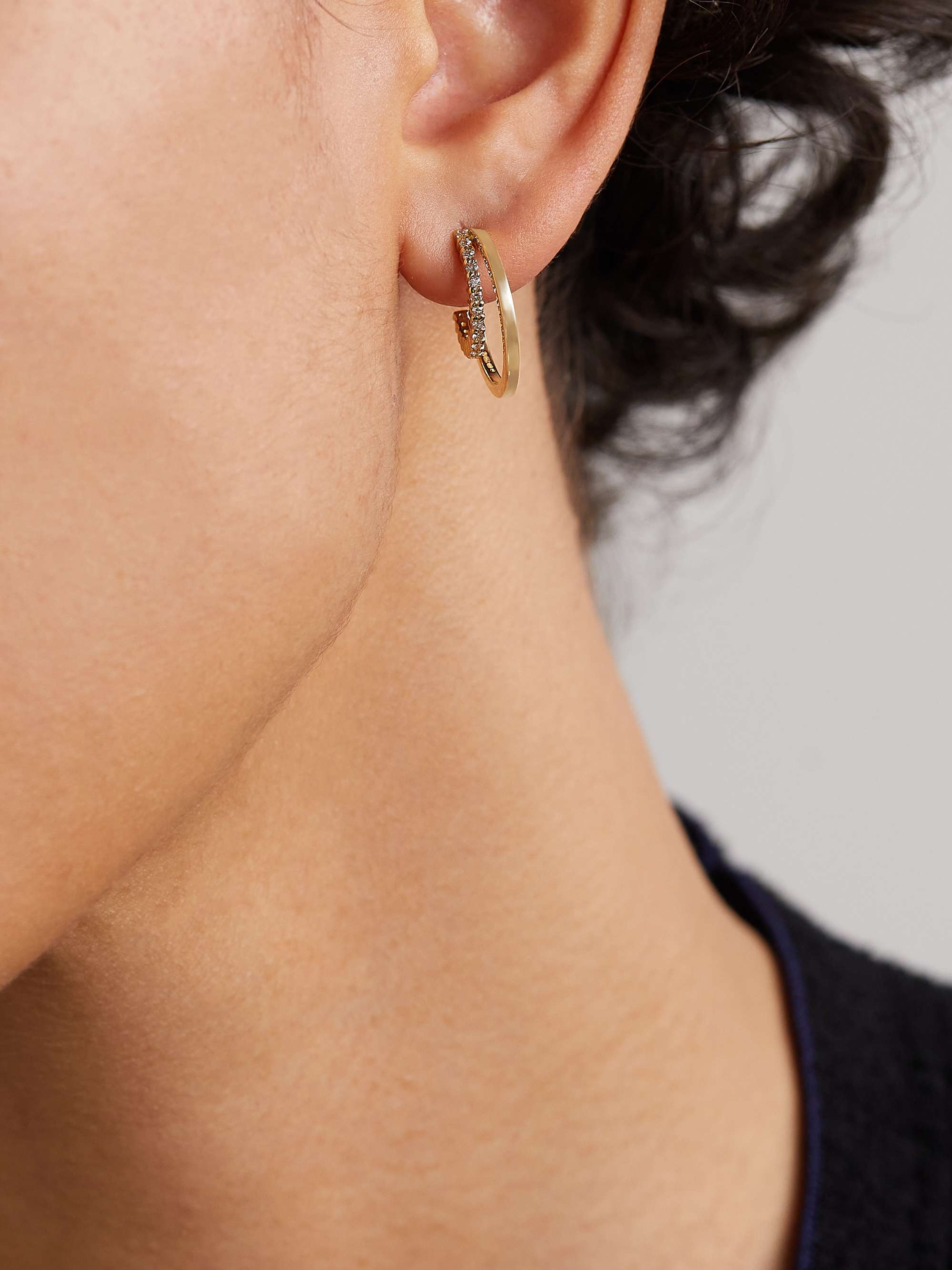 JENNIFER MEYER Double Hoops 18-karat gold diamond hoop earrings