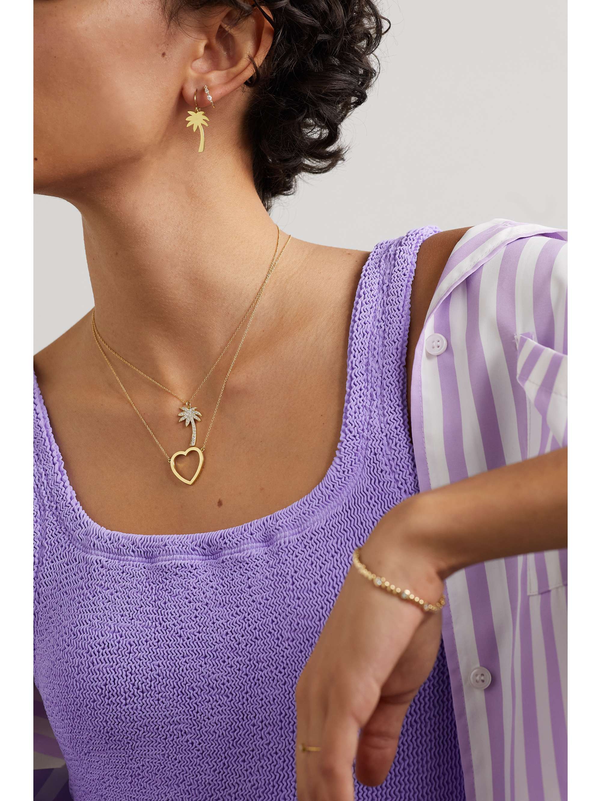 JENNIFER MEYER Large Palm Tree 18-karat gold earrings