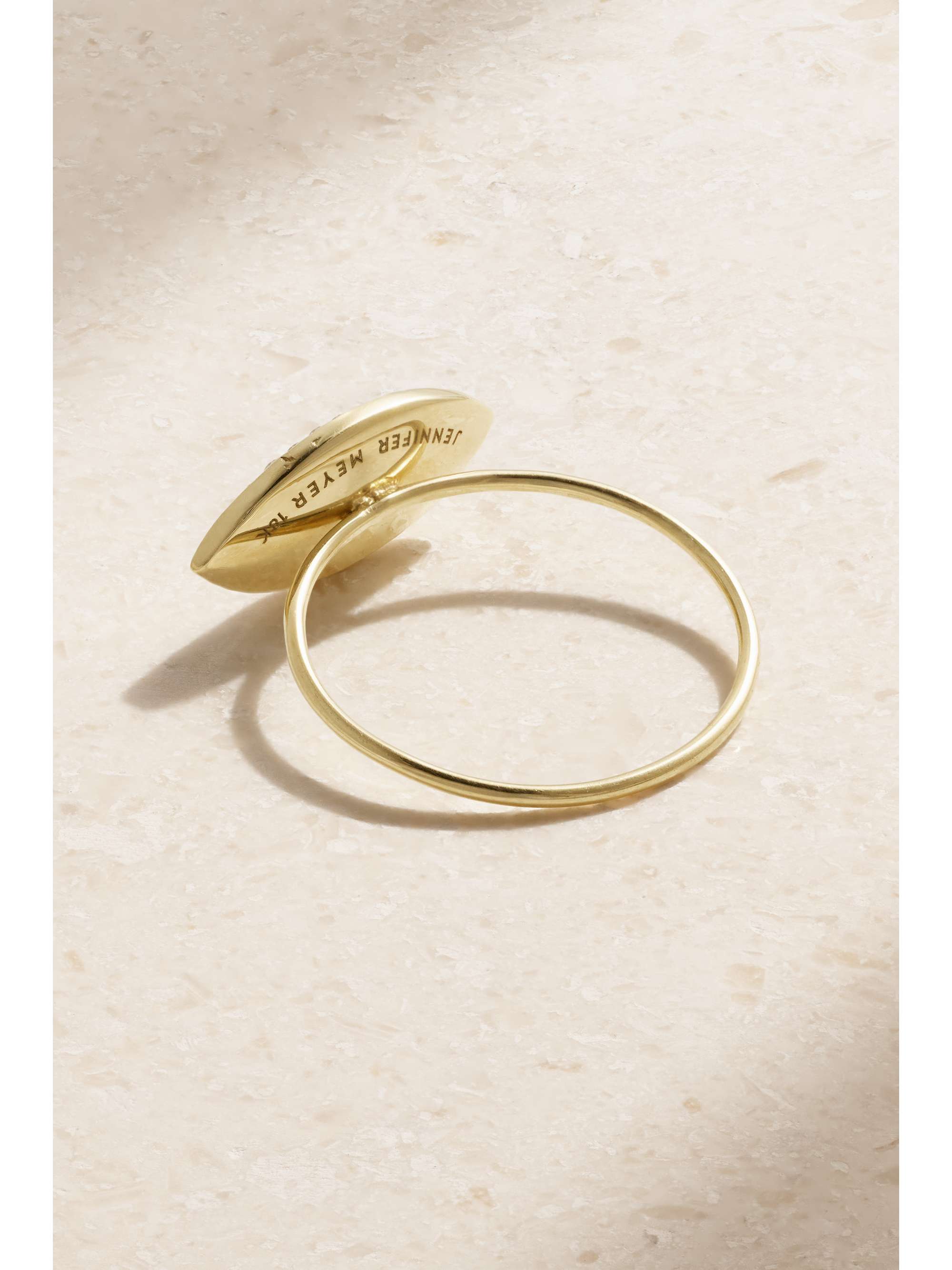 JENNIFER MEYER Medium Evil Eye 18-karat gold, diamond and emerald ring