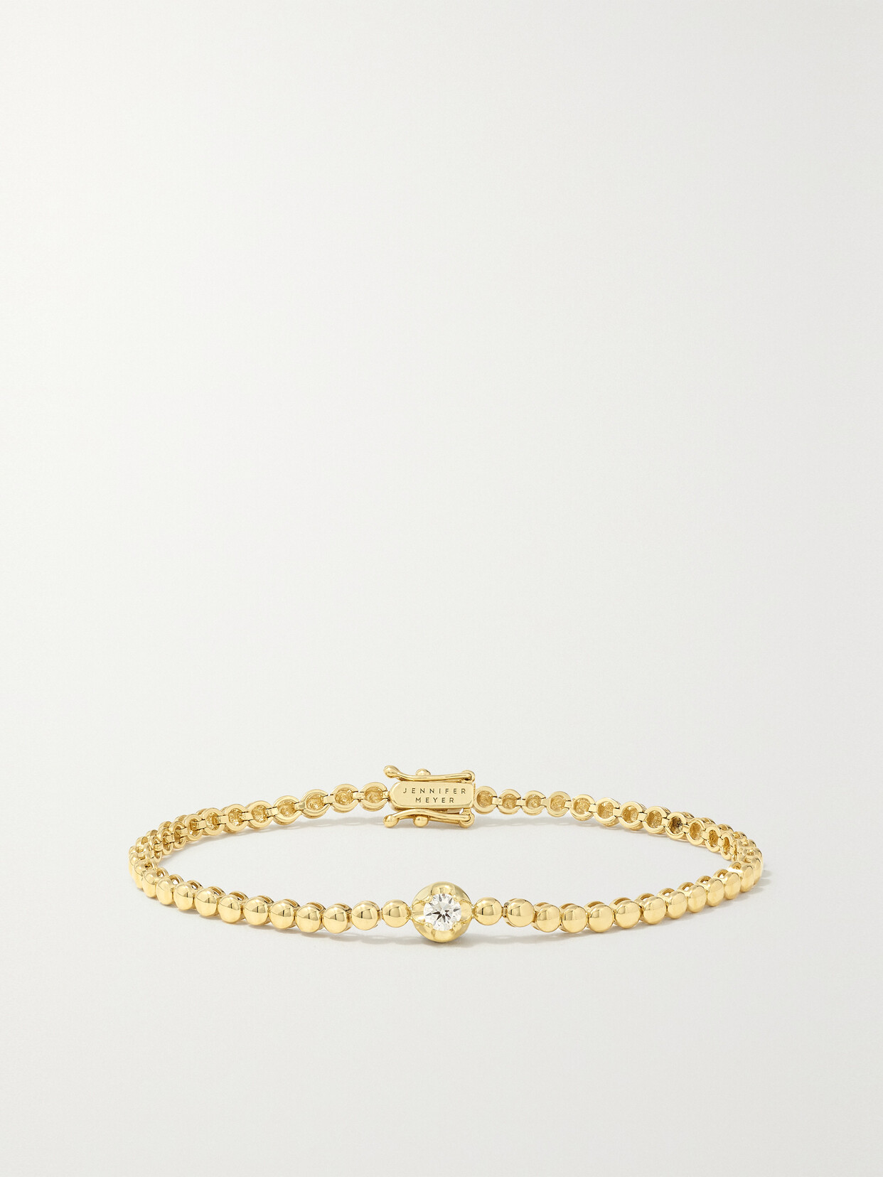 Jennifer Meyer Mini Bezel 18-karat Gold Diamond Tennis Bracelet