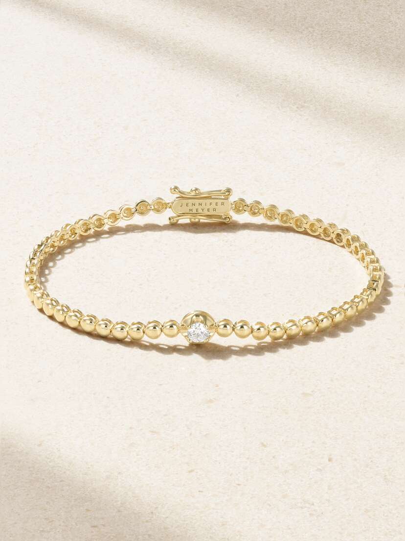 Jennifer Meyer Mini Bezel 18-karat Gold Diamond Tennis Bracelet