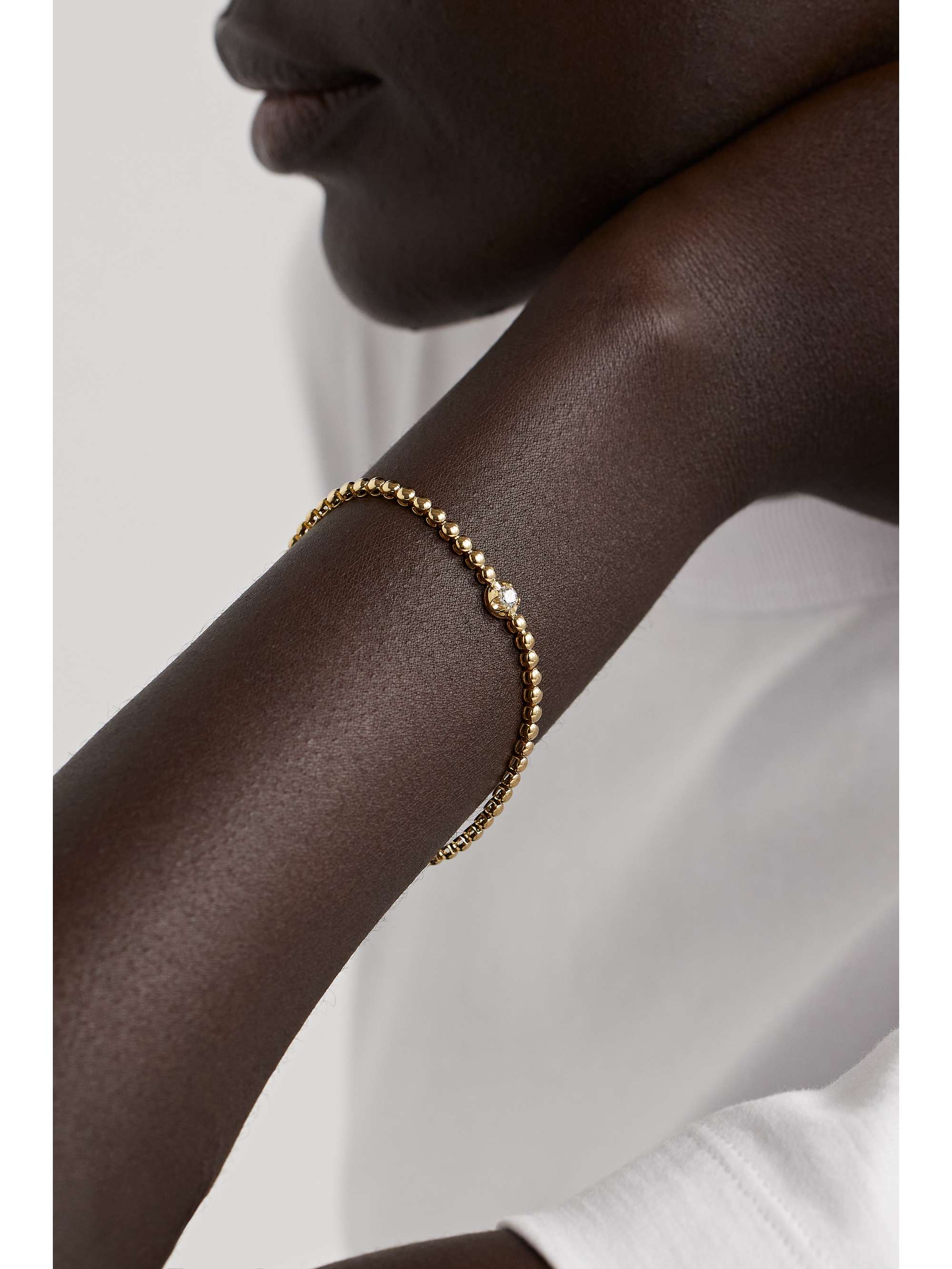 JENNIFER MEYER Mini Bezel 18-karat gold diamond tennis bracelet