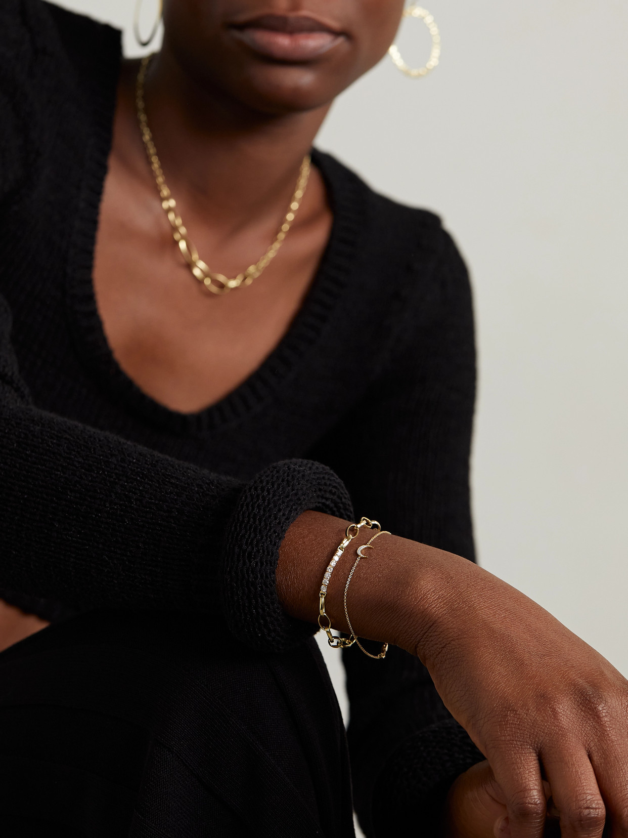 Jennifer Meyer Mini Carson 18-karat Gold Diamond Bracelet In Gold