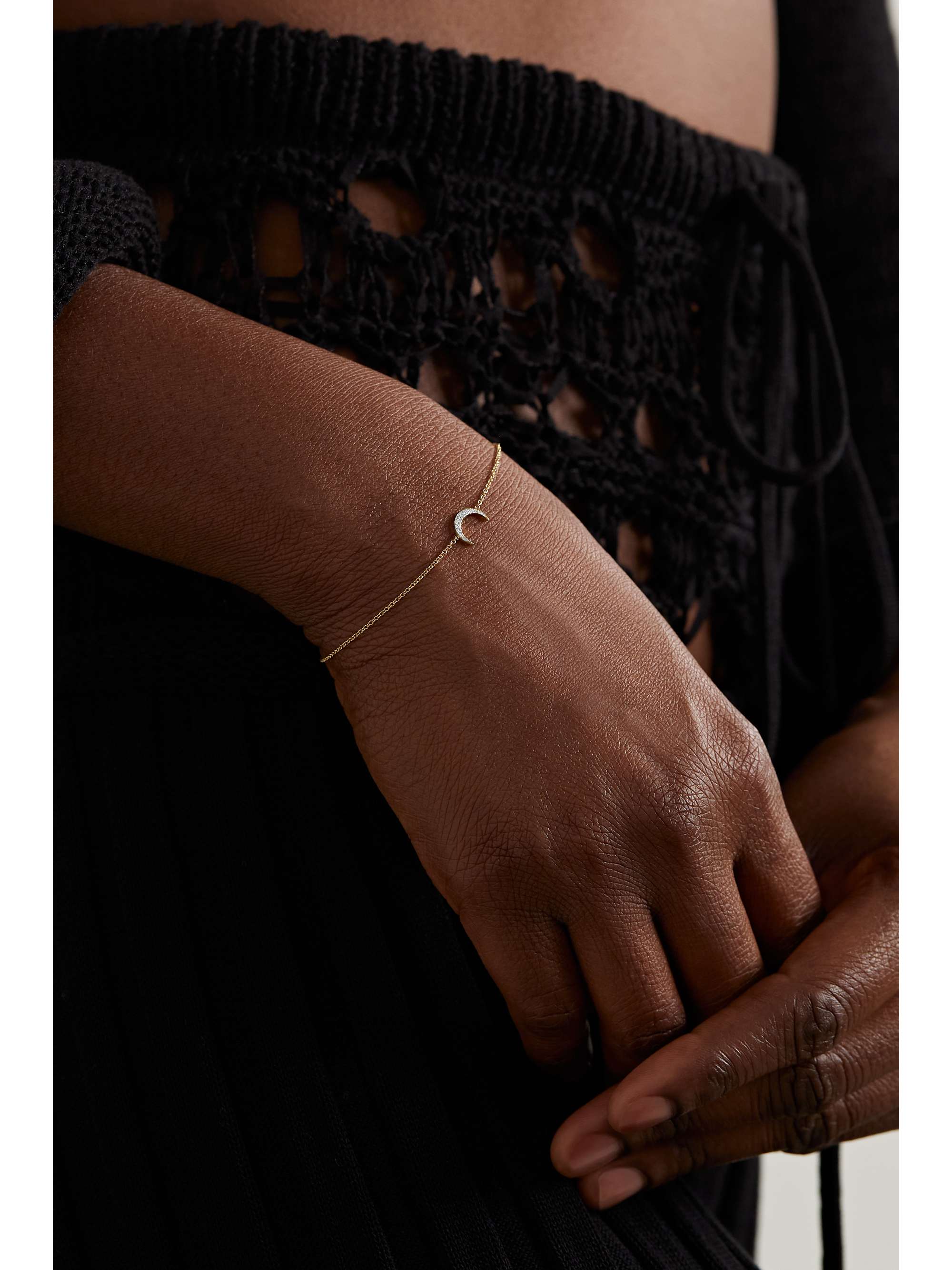 JENNIFER MEYER 미니 카슨 18K 골드 다이아몬드 브레이슬릿