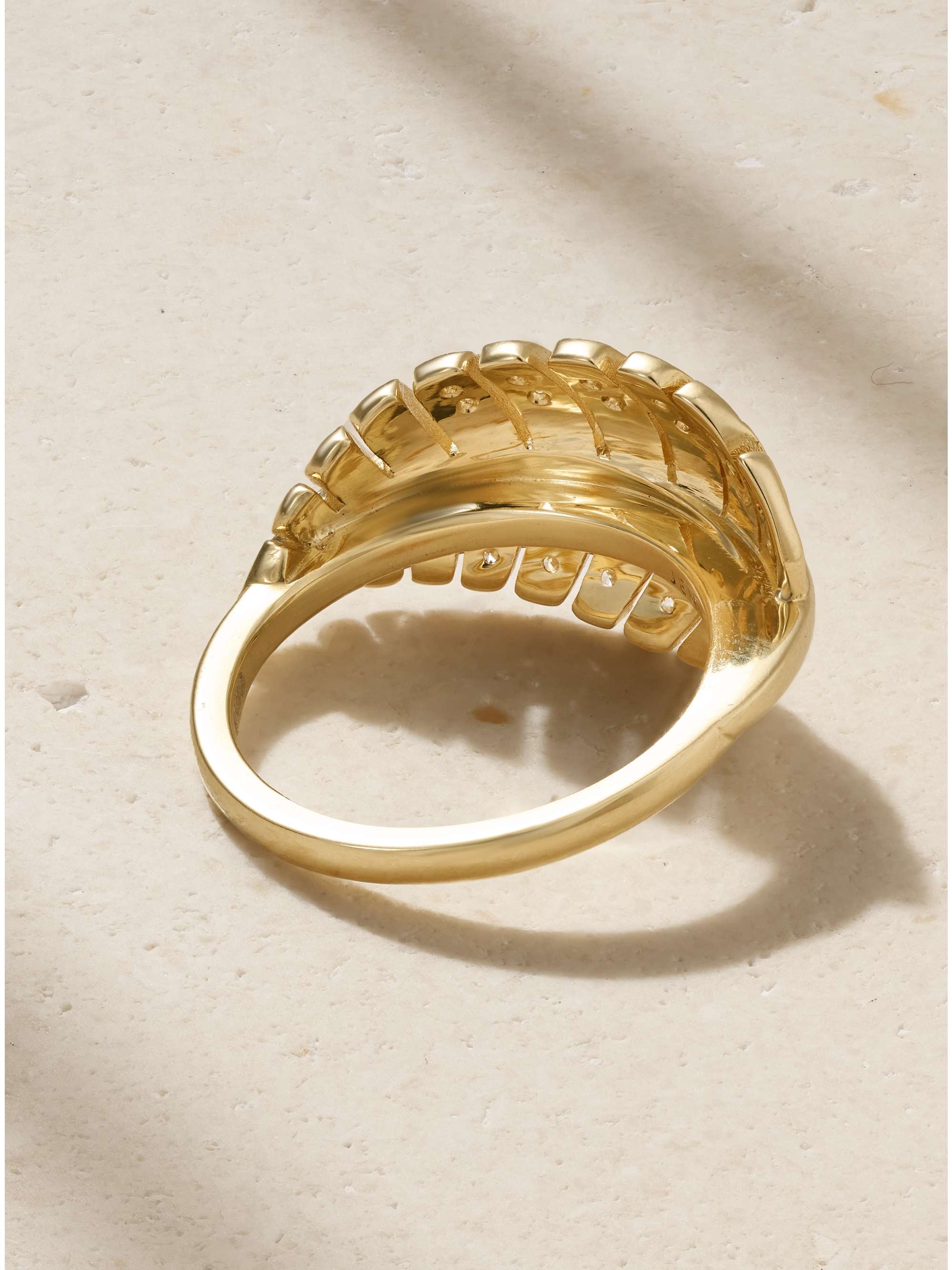 JENNIFER MEYER Small Leaf 18-karat gold diamond ring